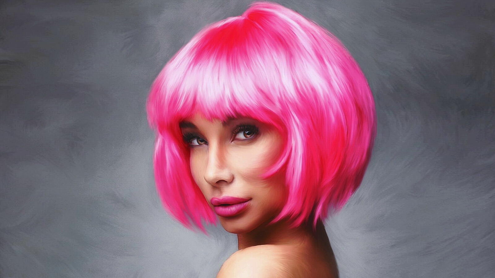Бесплатное фото Девушка и розовые волосы