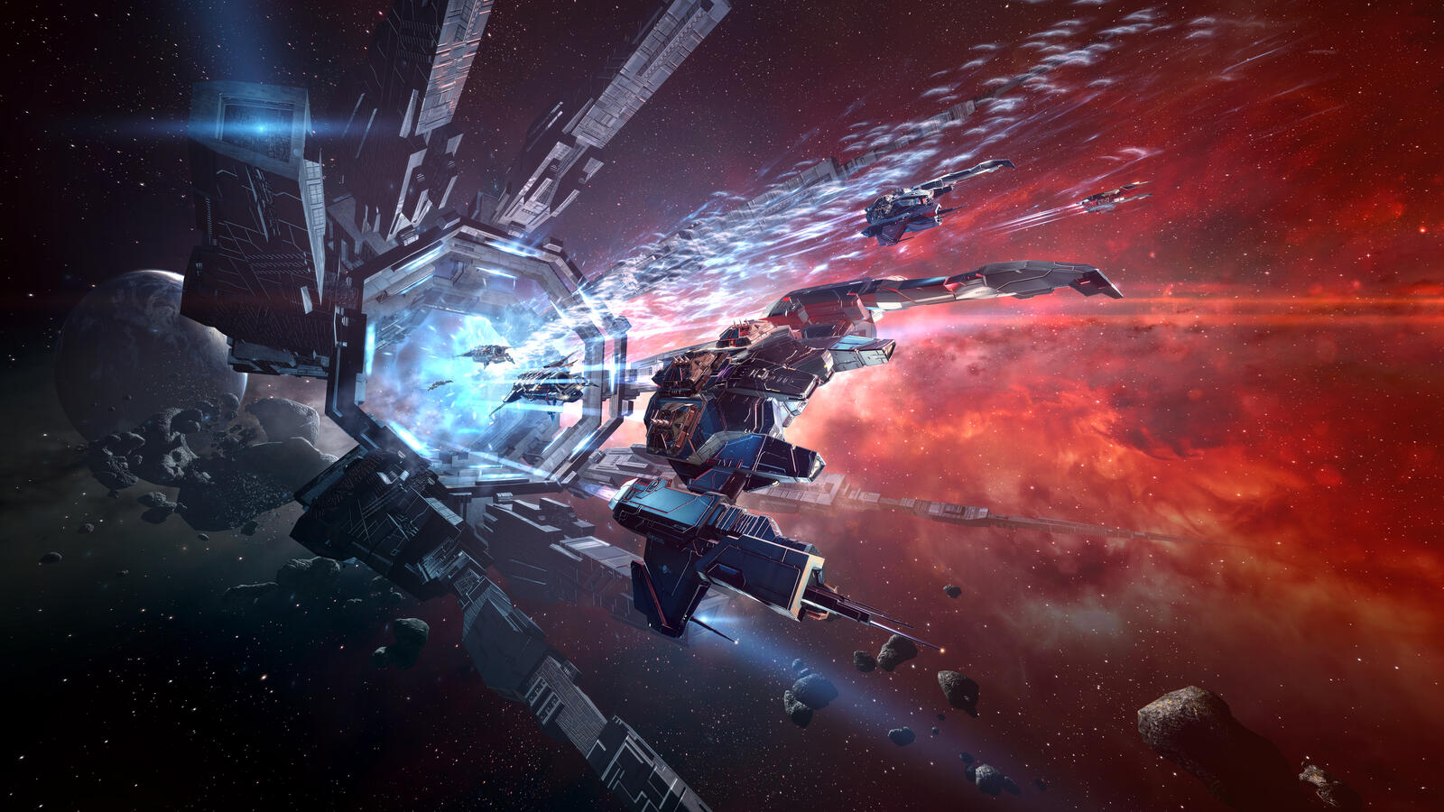 Бесплатное фото Космические корабли из игры EVE online