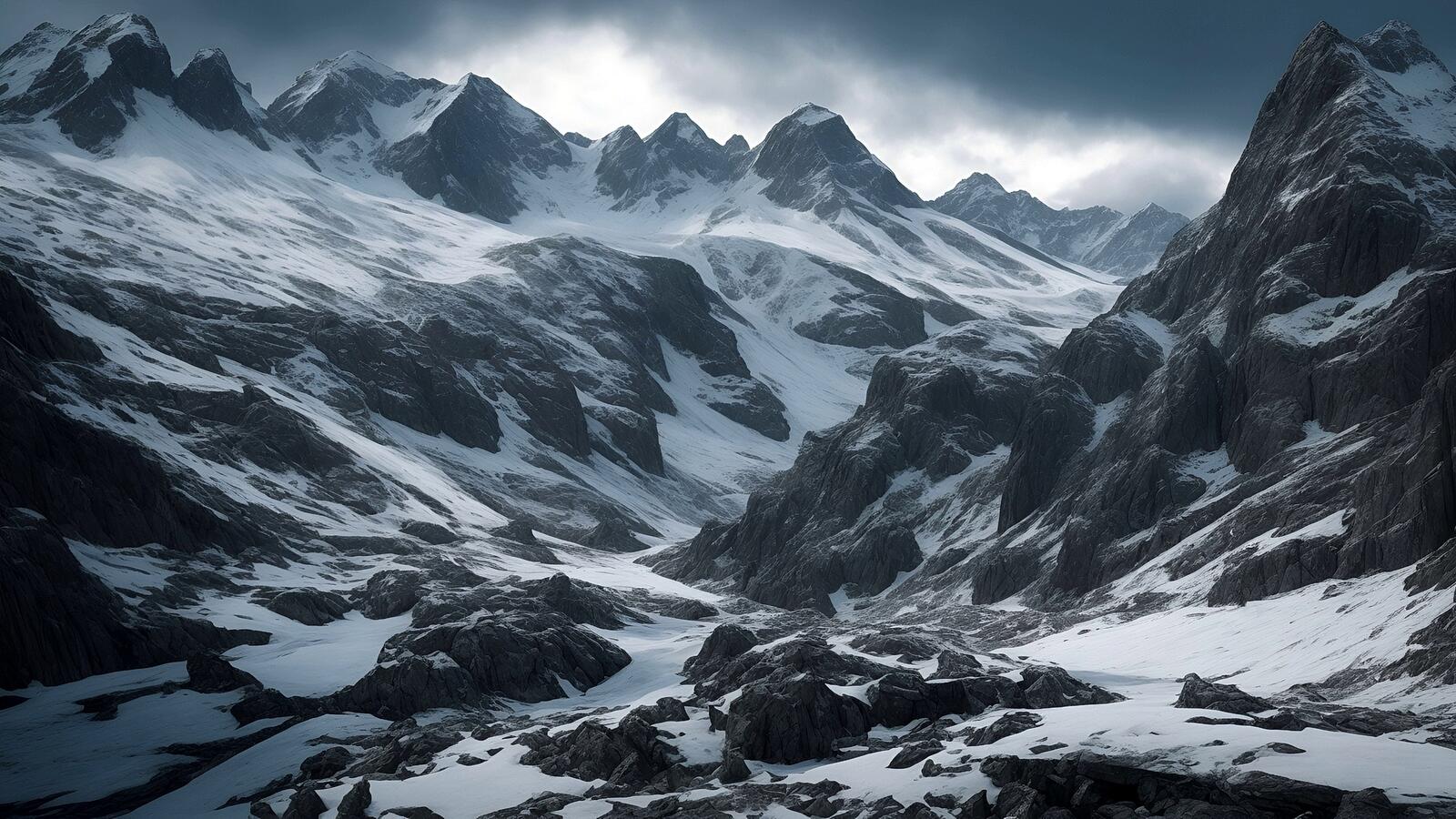 Бесплатное фото Горные вершины зимой