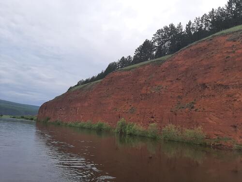 Cliff on the bank of the Lena River