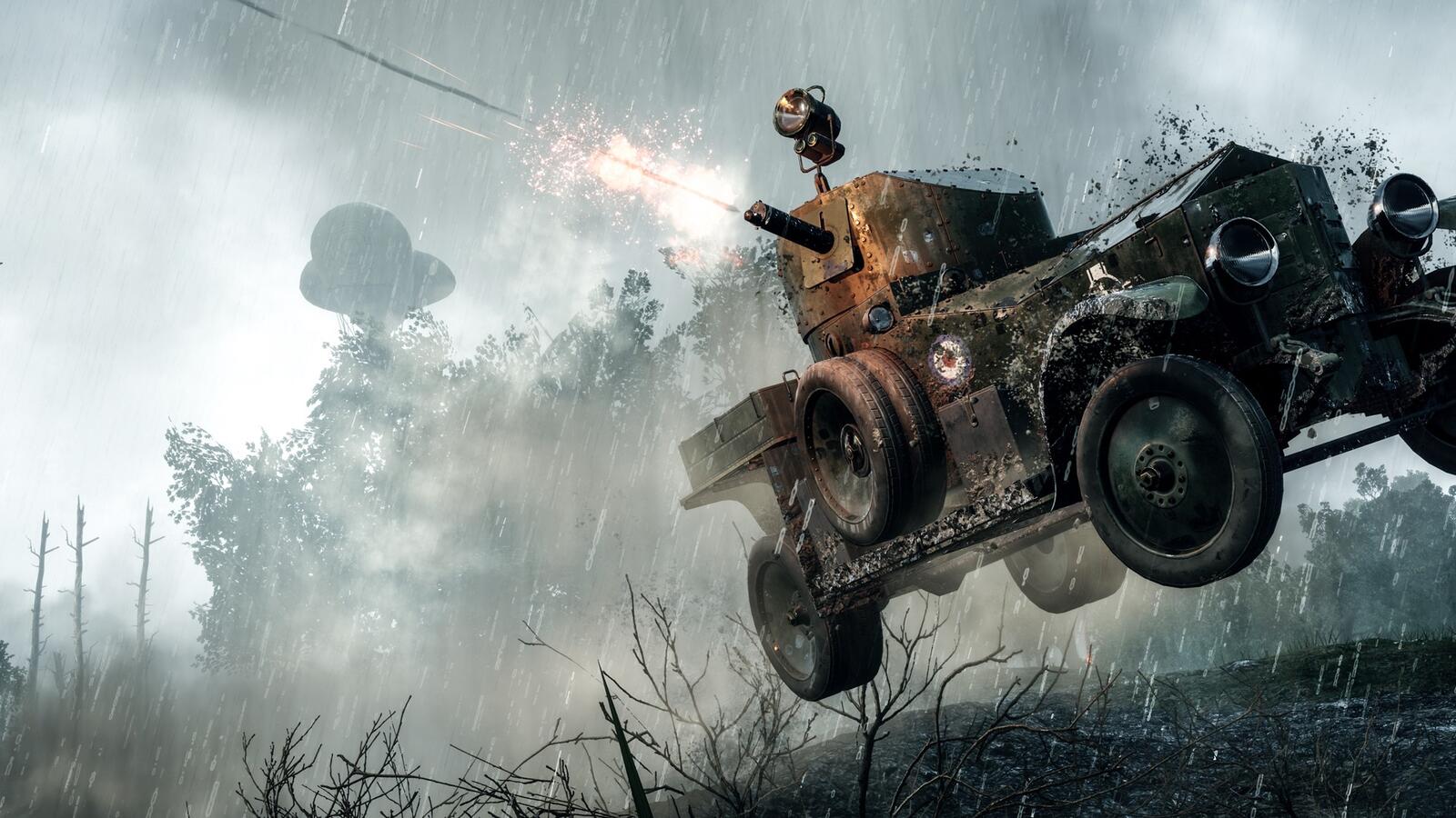 Free photo The armored vehicle from Battlefield 1