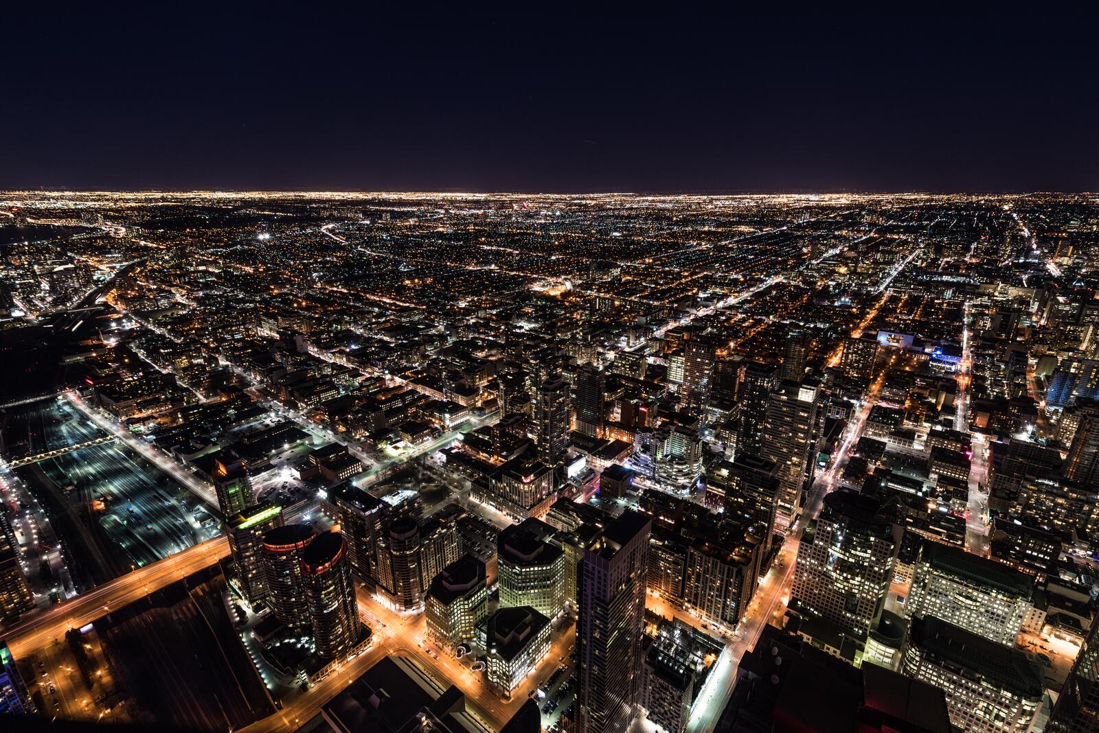 Бесплатное фото Ночной город с высоты