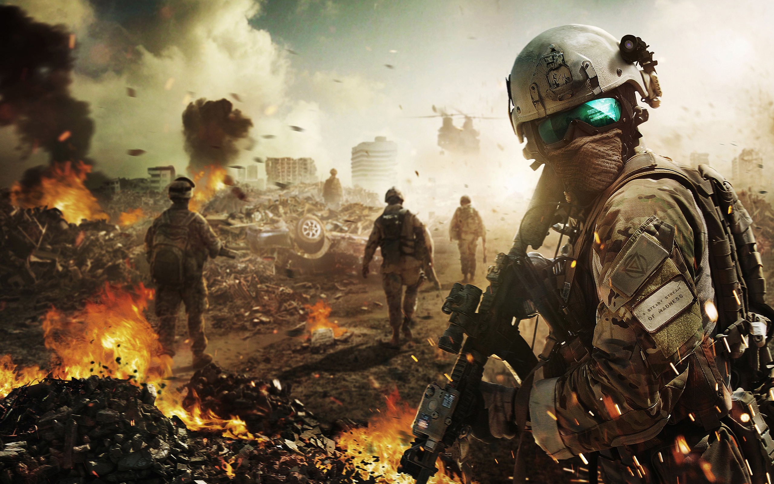 Бесплатное фото Солдаты в игре Tom Clancy`s Ghost Recon