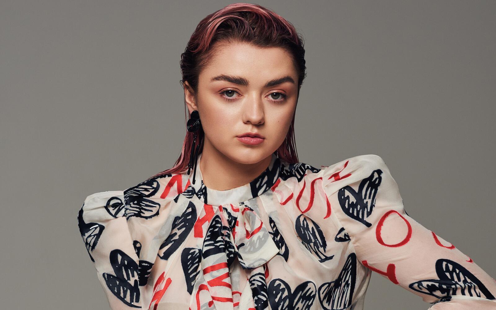 Wallpapers maisie williams gray background celebrities on the desktop