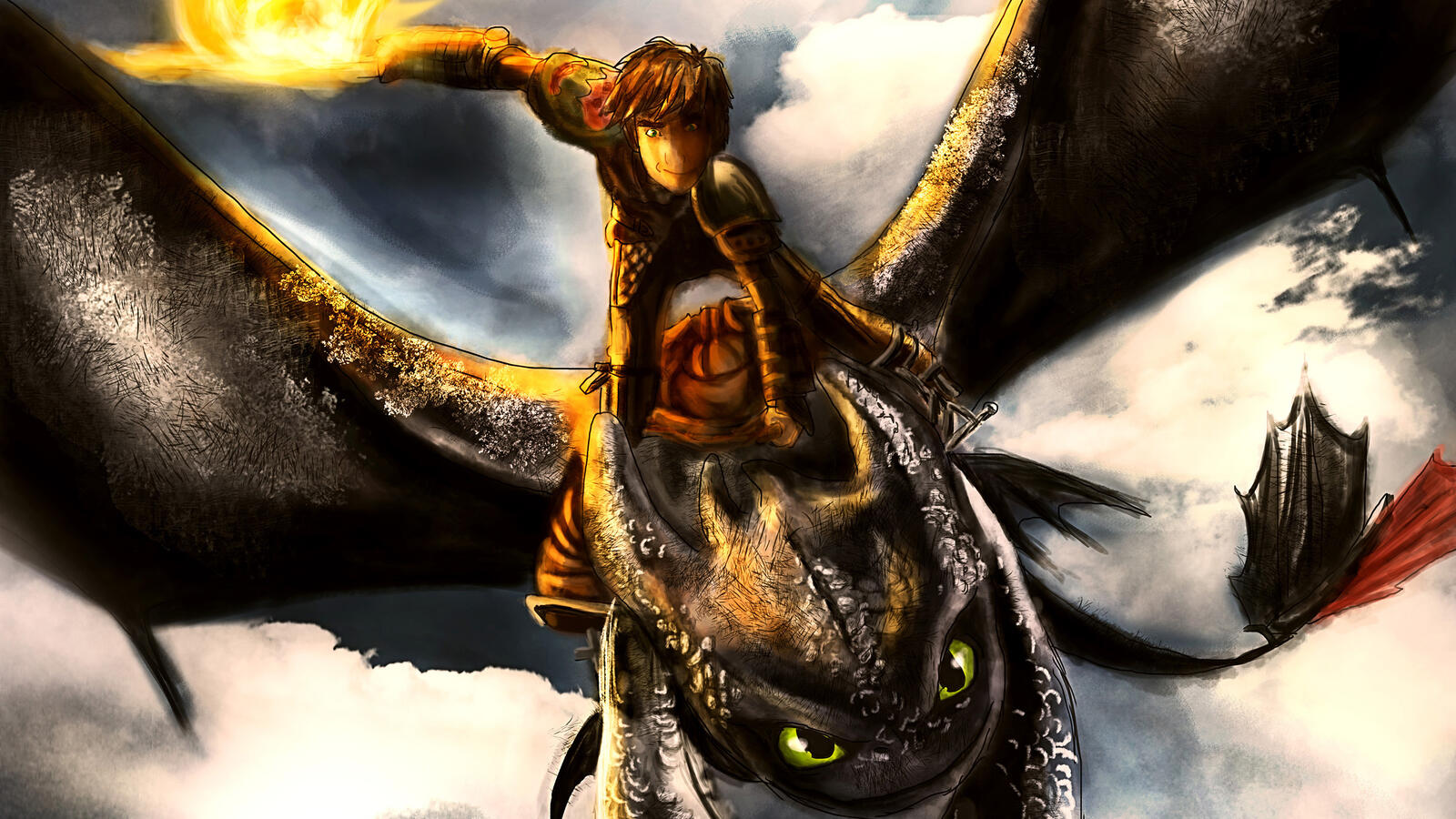Wallpapers night fury how to train your dragon digital art on the desktop