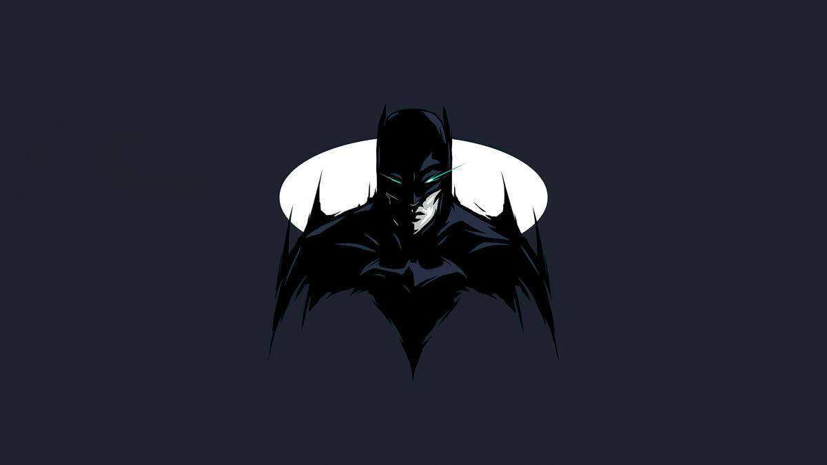Логотип бэтмена на темном небесном фоне