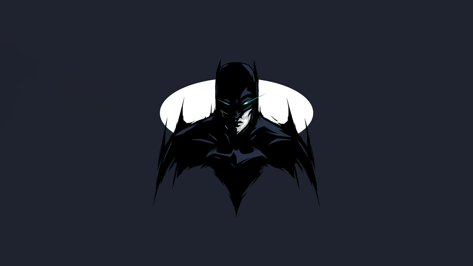 Free photo Batman logo on a dark sky background