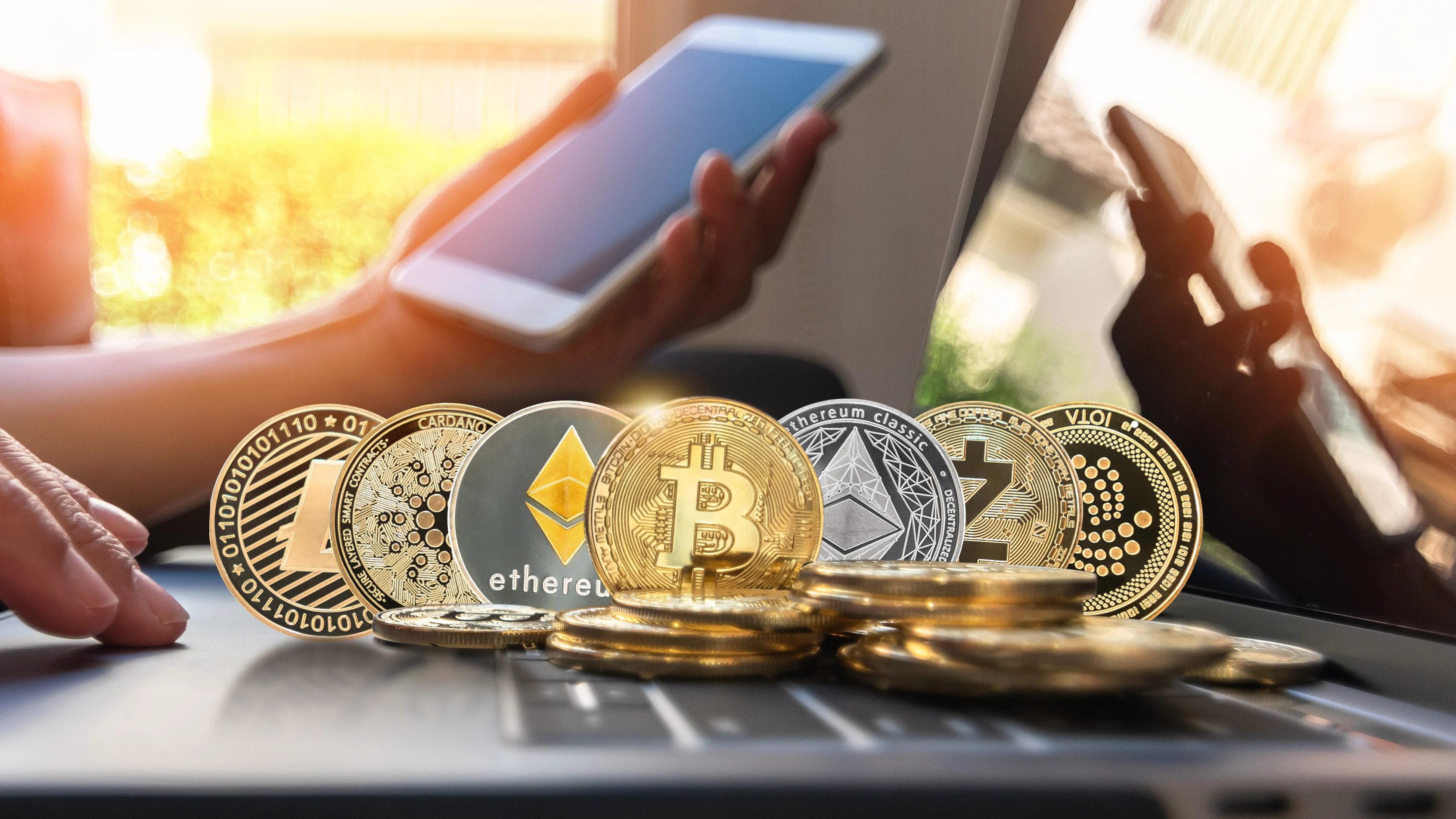 Wallpapers cryptocurrency coins currency on the desktop