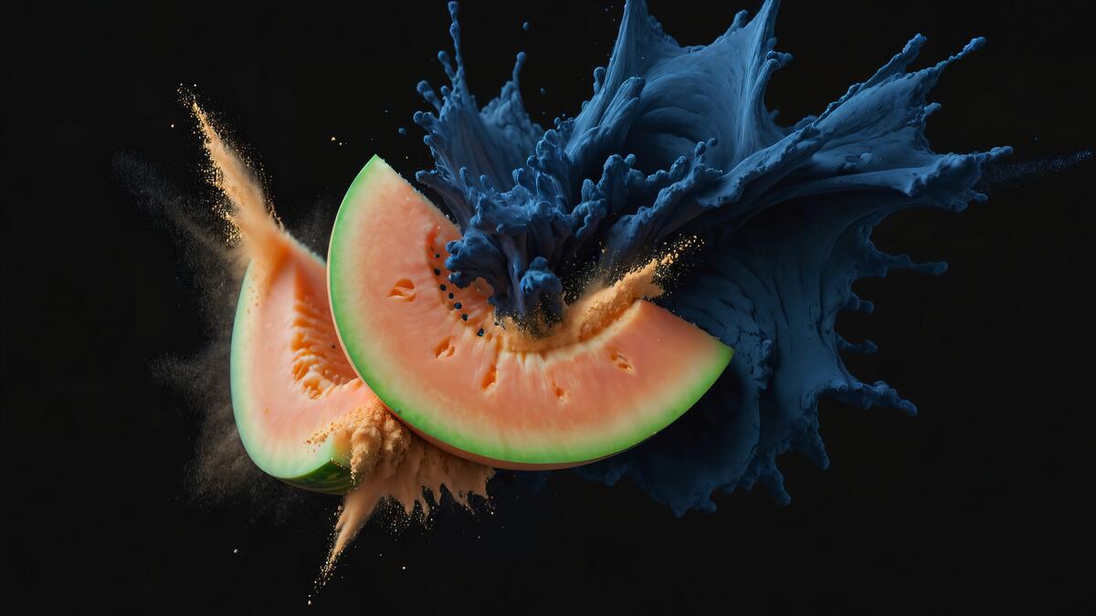 The melon chemically reacted with the foreign substance and exploded