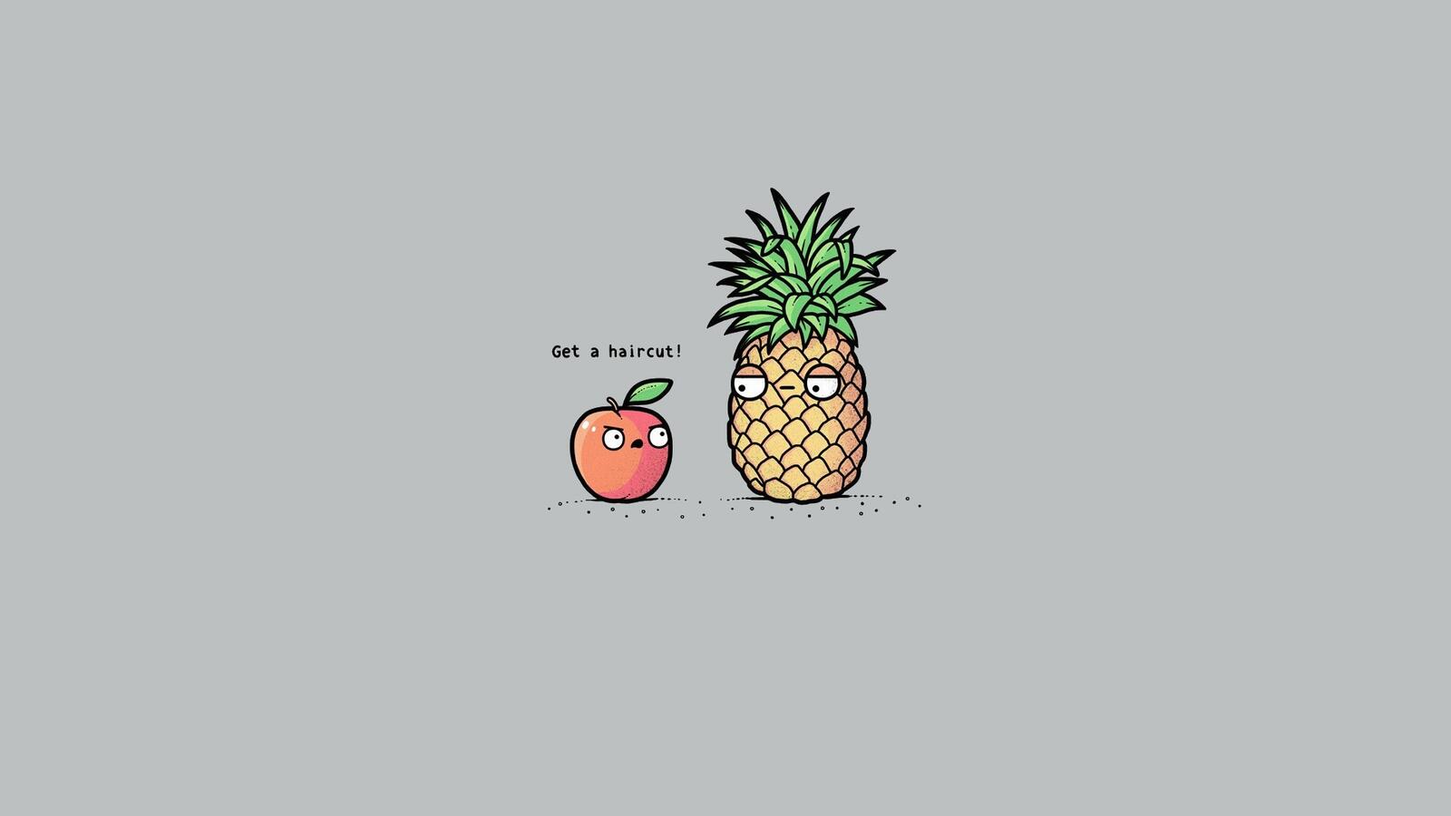 Free photo Apple and pineapple drawing