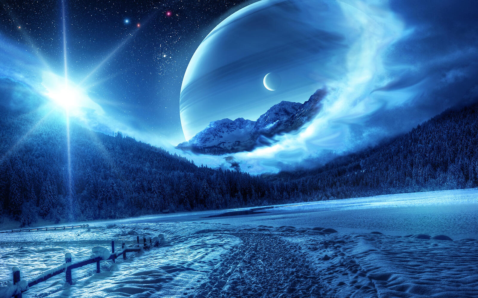 Wallpapers shiny surface wallpaper blue planet on the desktop