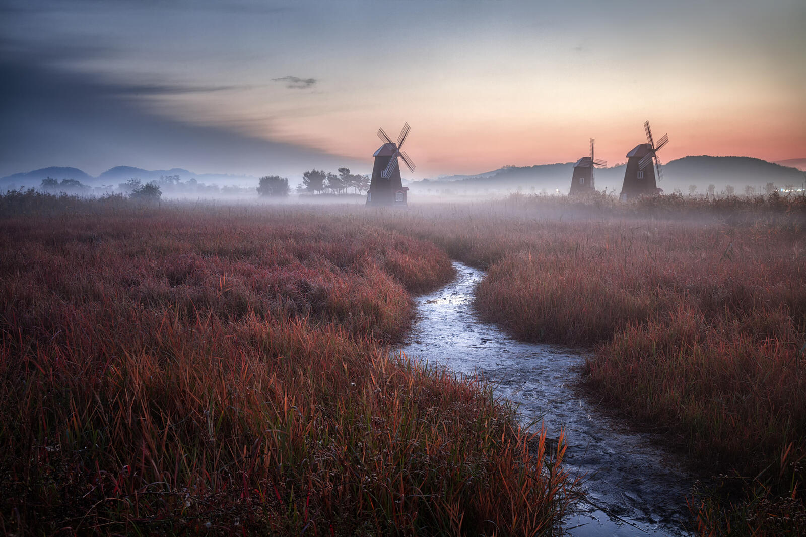 Wallpapers windmill landscape nature on the desktop