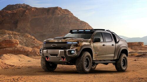 Chevrolet Colorado pickup truck in a sand pit