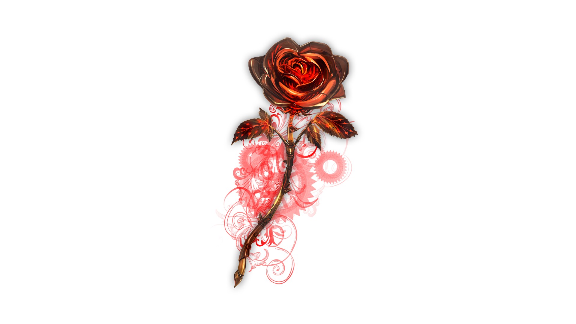 Бесплатное фото Нарисованный узор розы