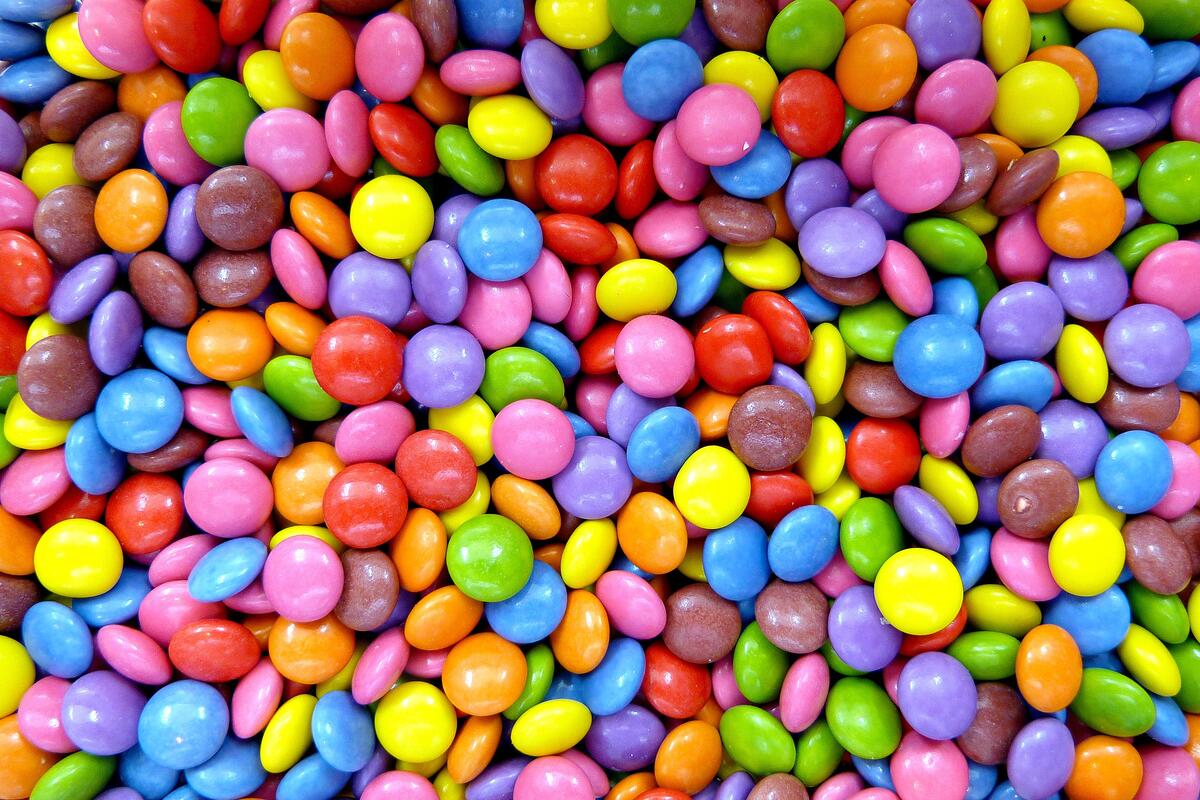 A picture of colored candy