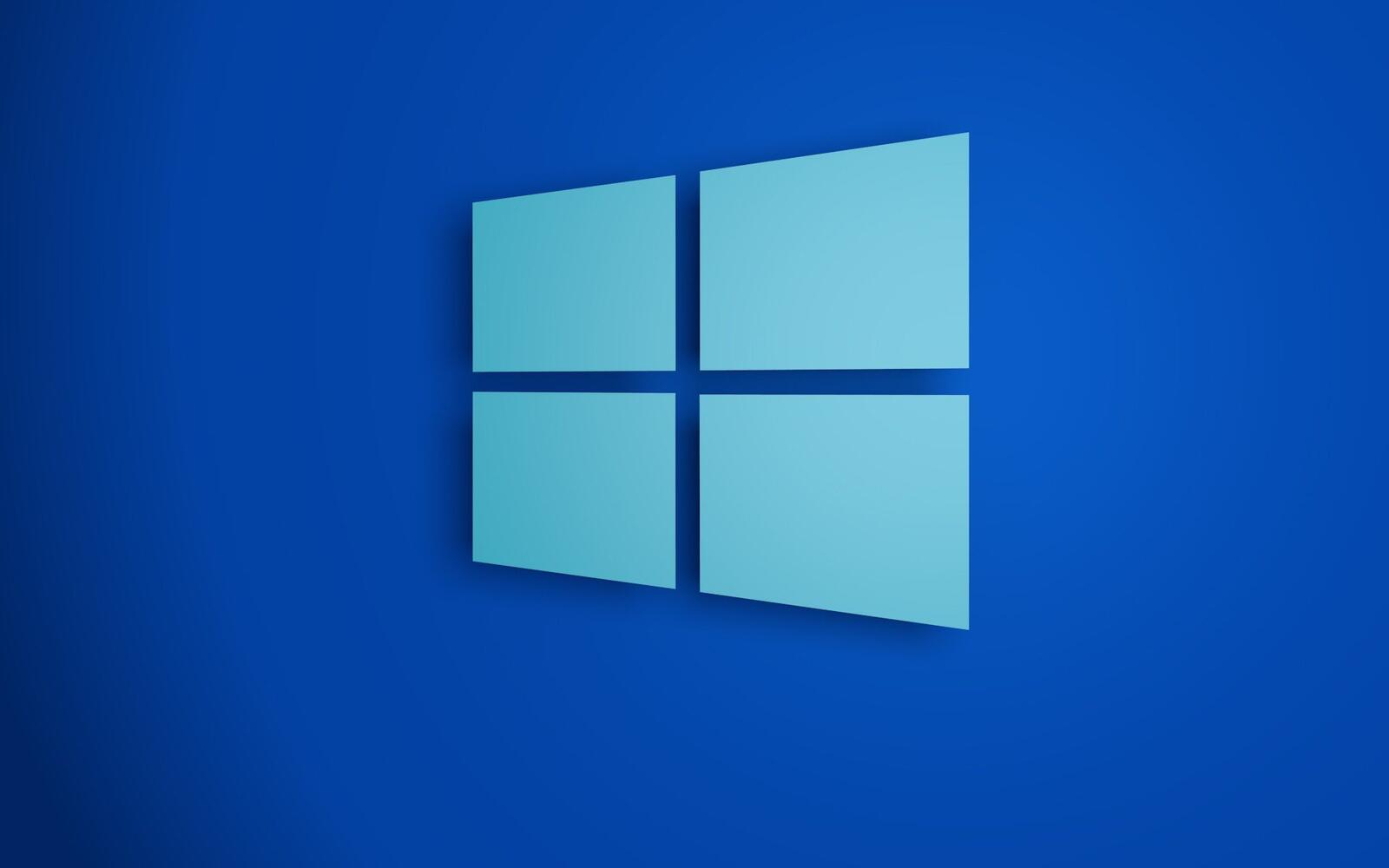Wallpapers blue logo Microsoft Windows on the desktop
