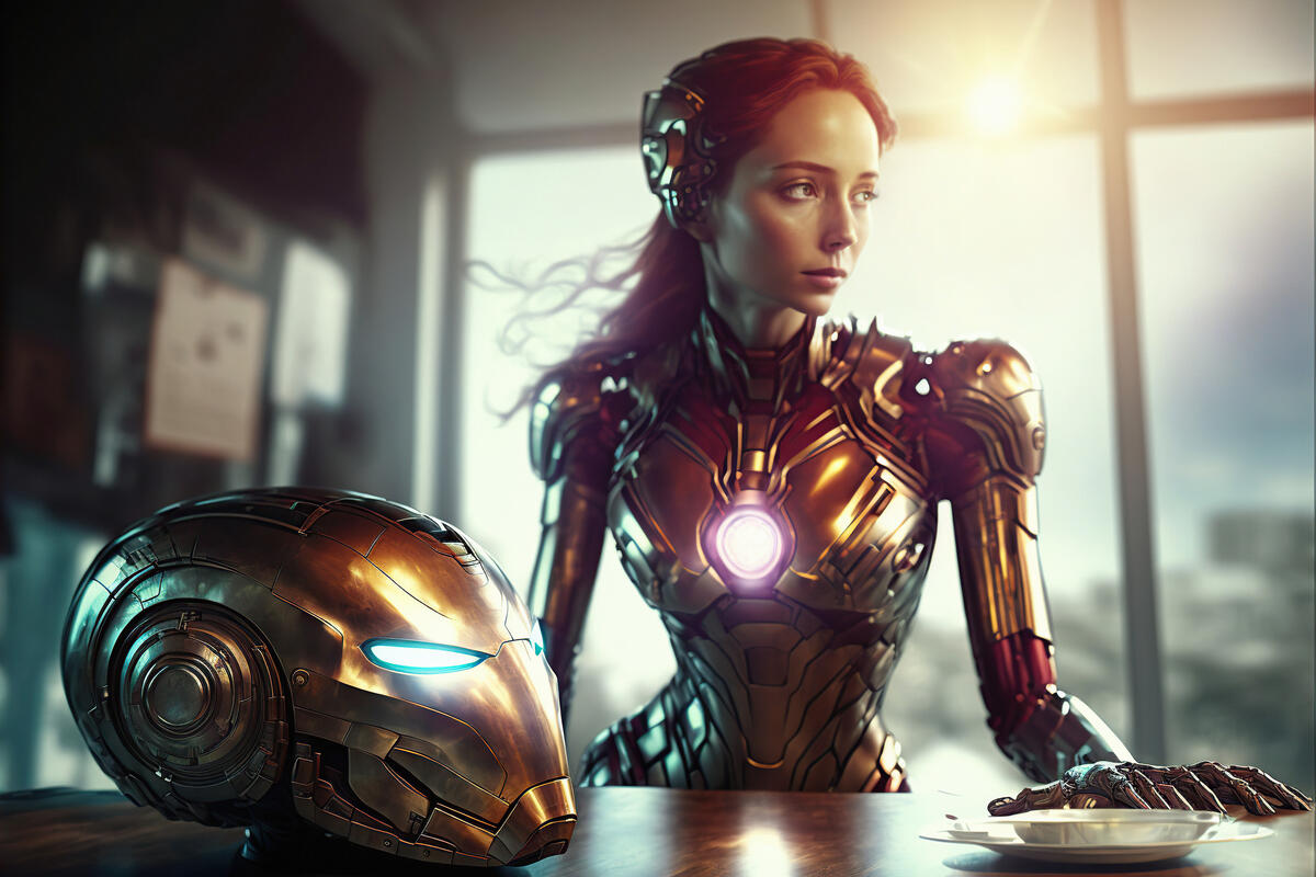 The girl is an iron man