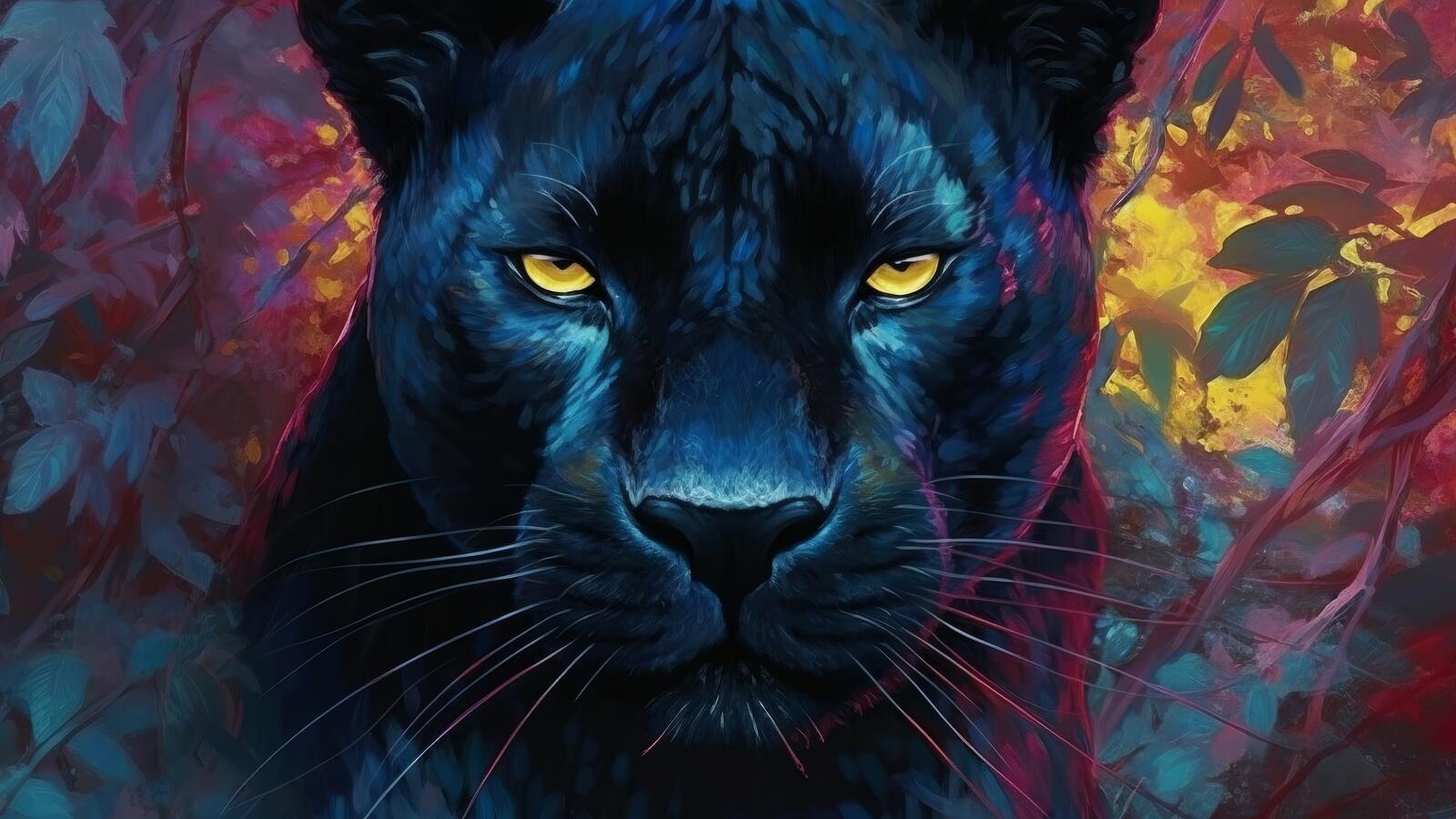 Free photo Painting a black panther