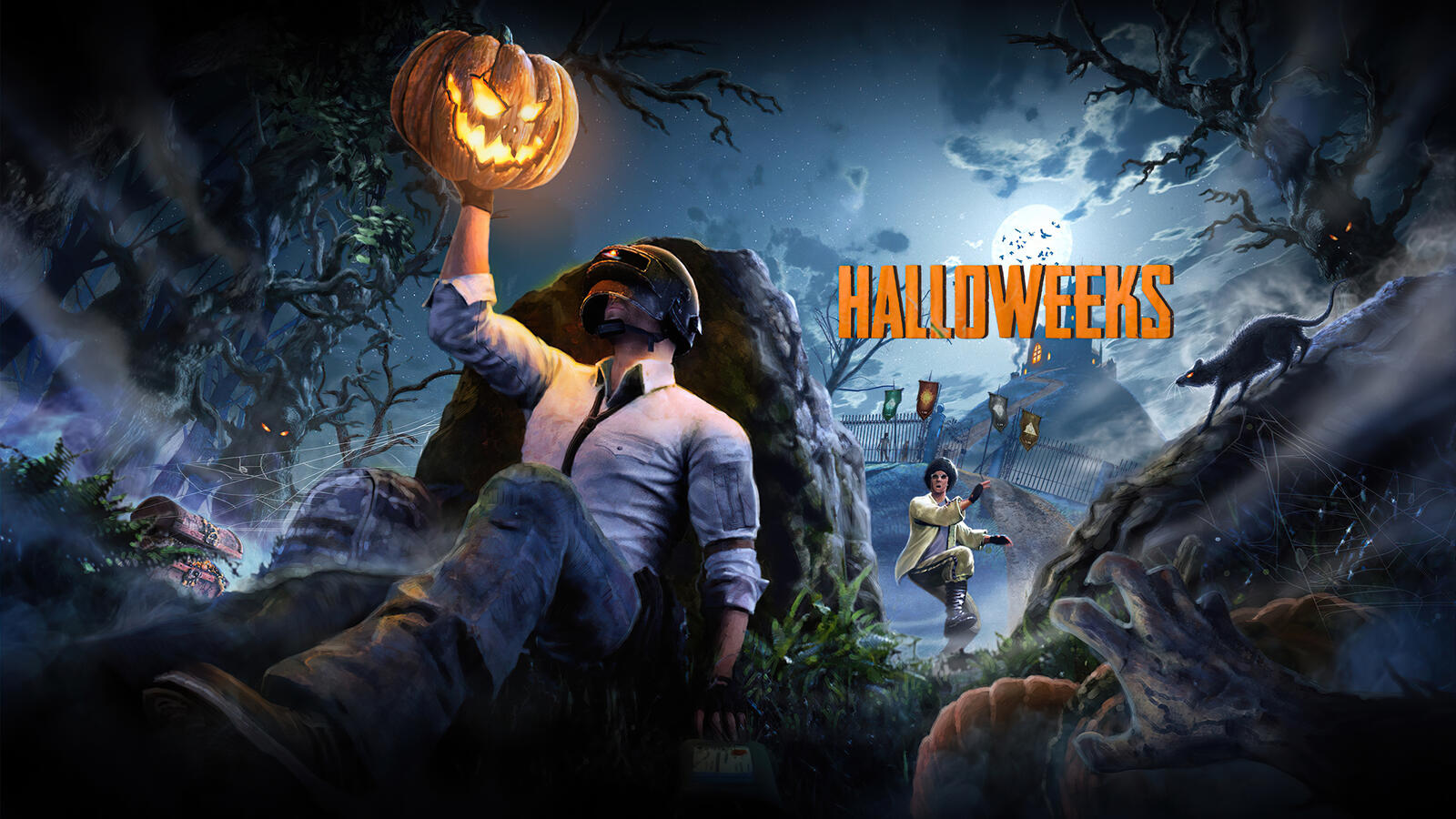 Бесплатное фото Картинка из игры Playerunknowns Battlegrounds с хеллоуином