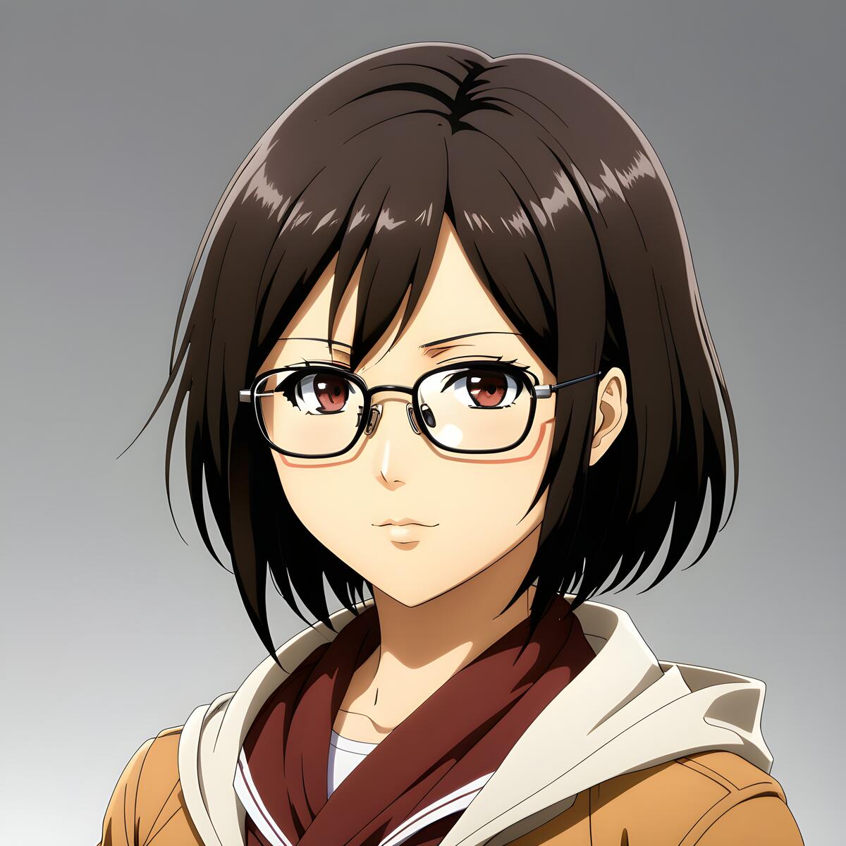 Mikasa with glasses