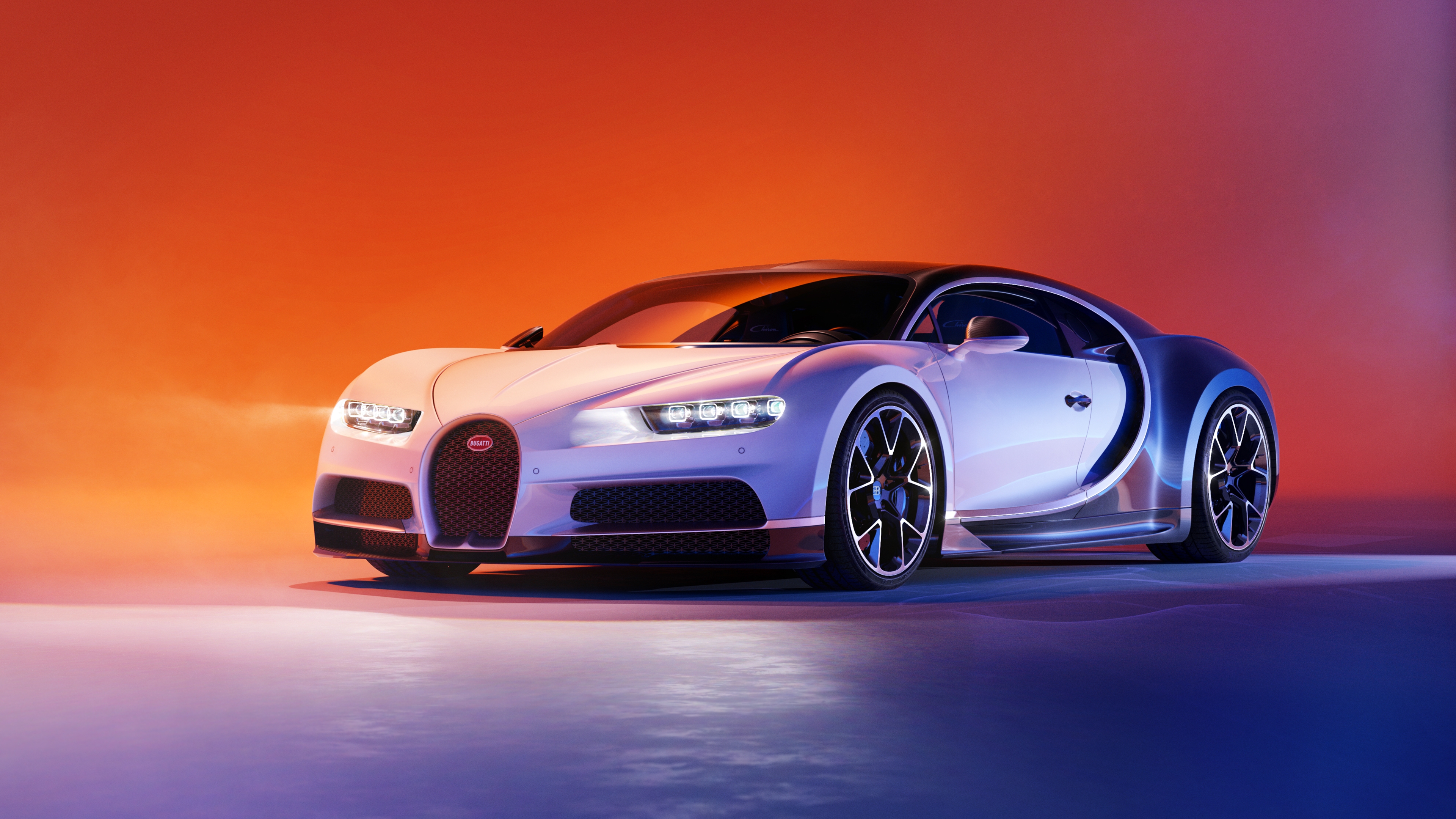Бесплатное фото Bugatti Chiron белого цвета