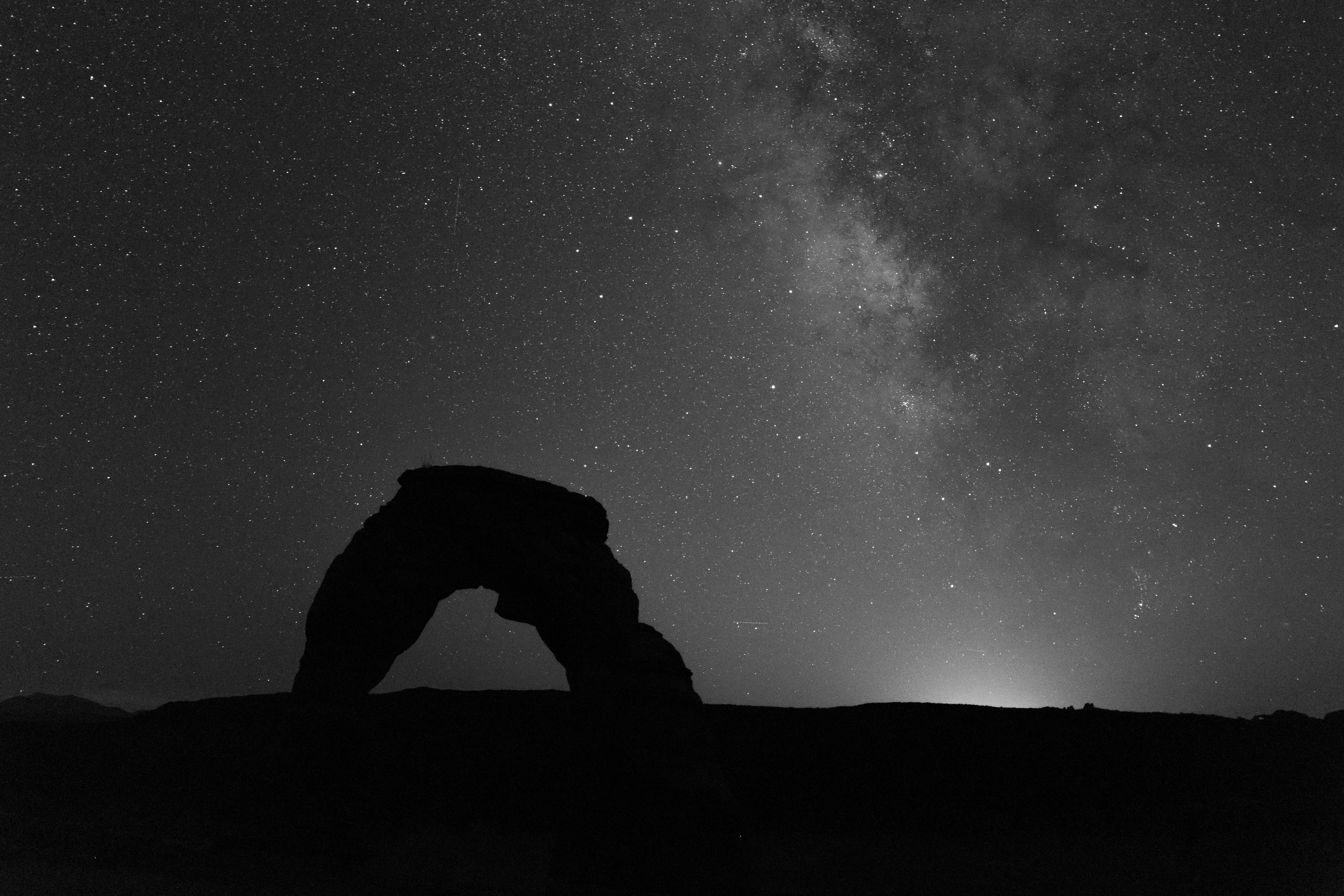 Фото бесплатно звездное небо, ночь, Wallpaper Arch Silhouette