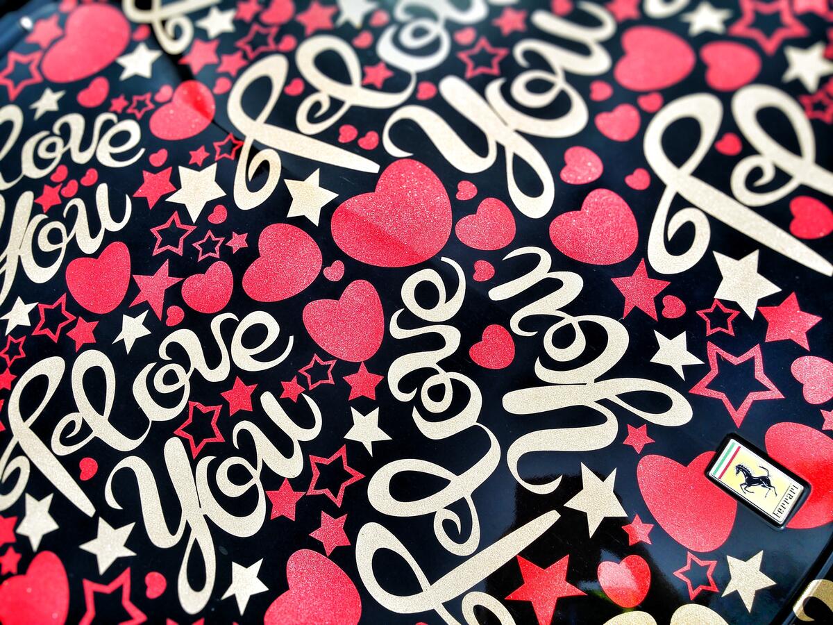Stickers I love you with hearts