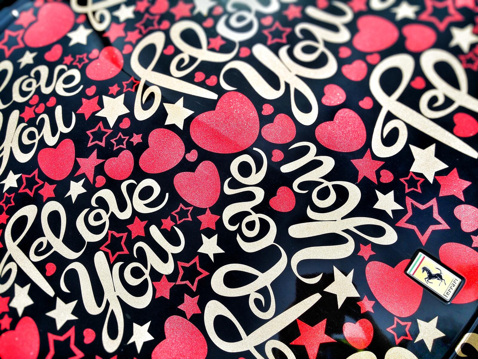 Free photo Stickers I love you with hearts