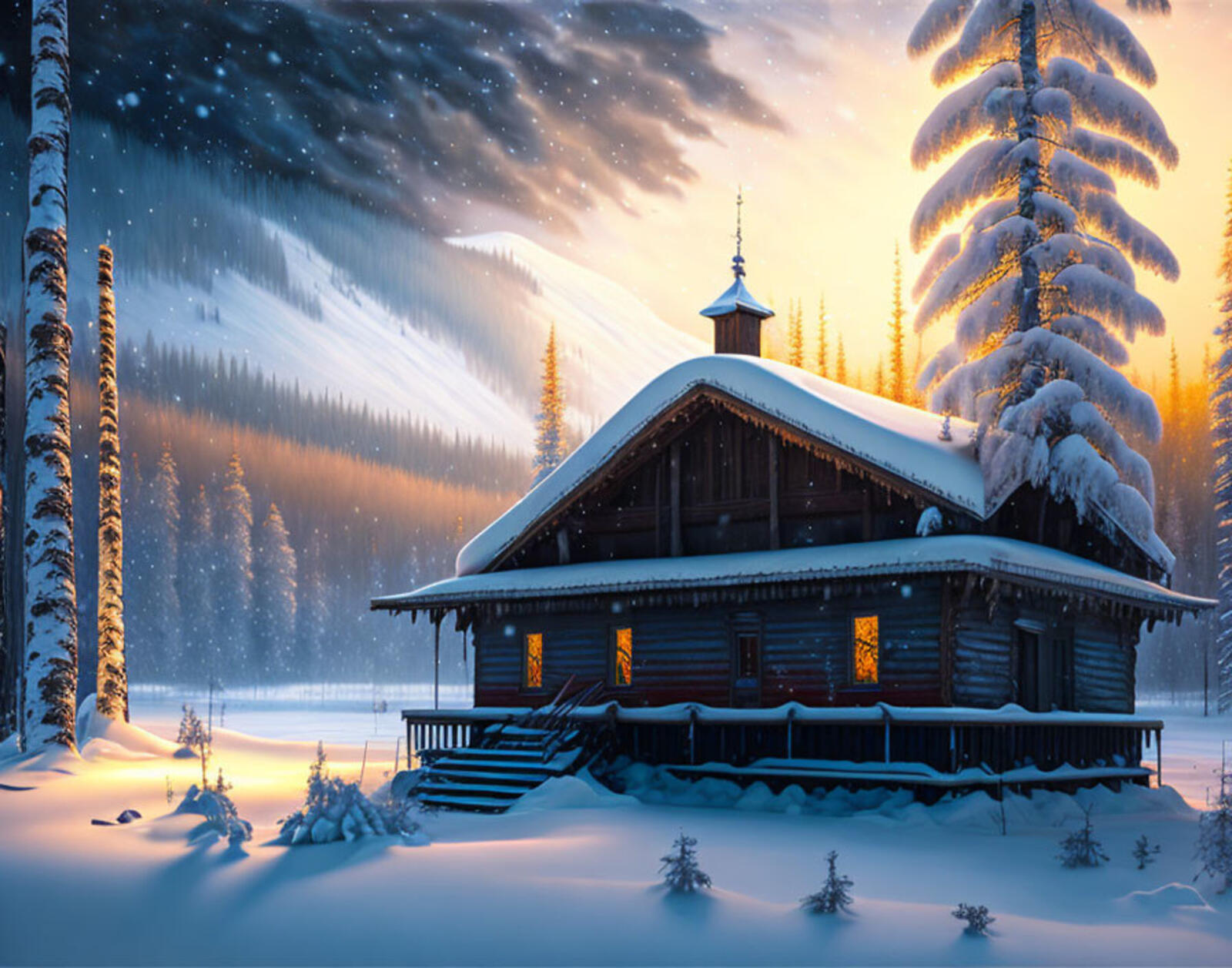 Бесплатное фото Старый дом в снежном лесу Сибири