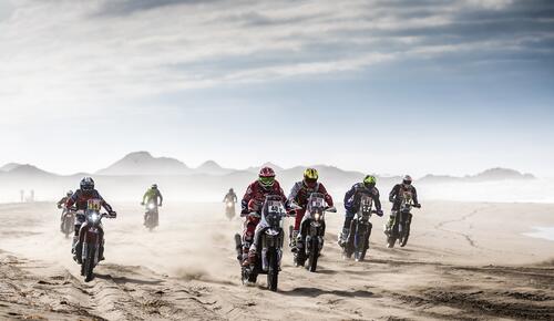 Motocross on a dusty track