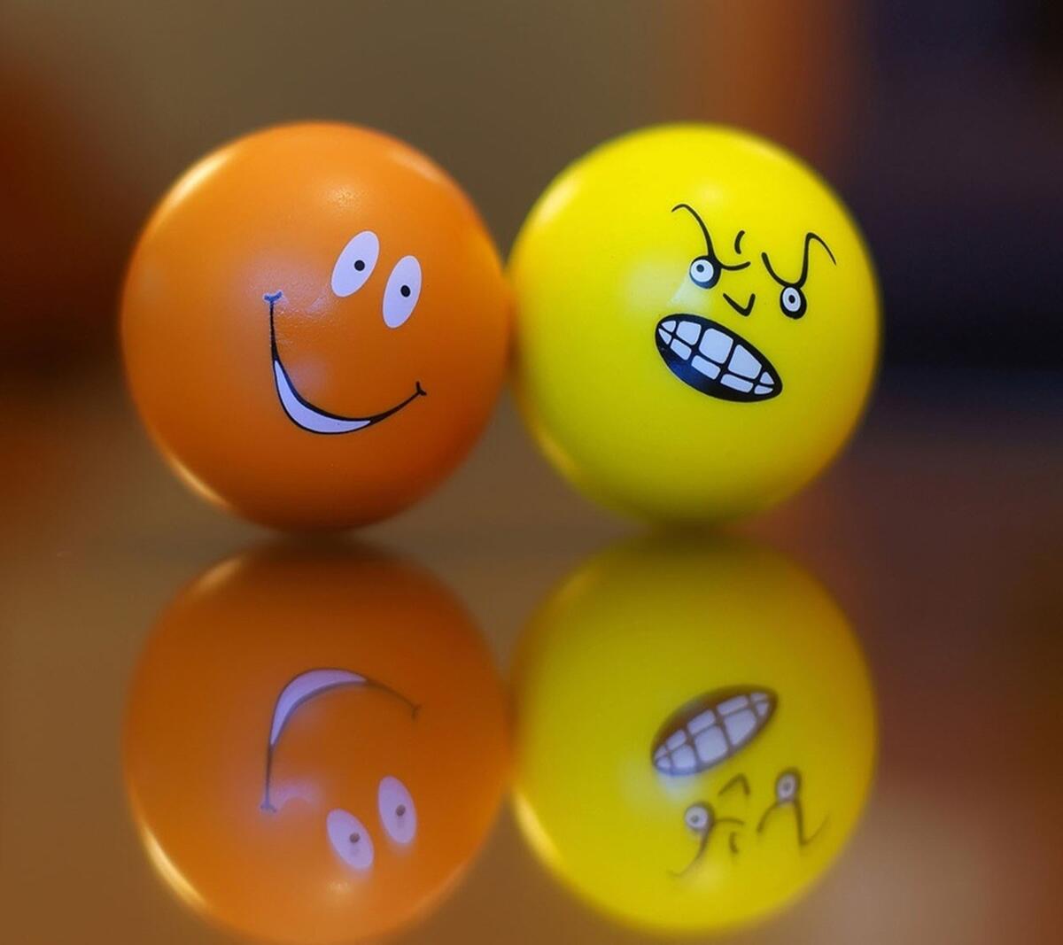 Funny faces on balloons