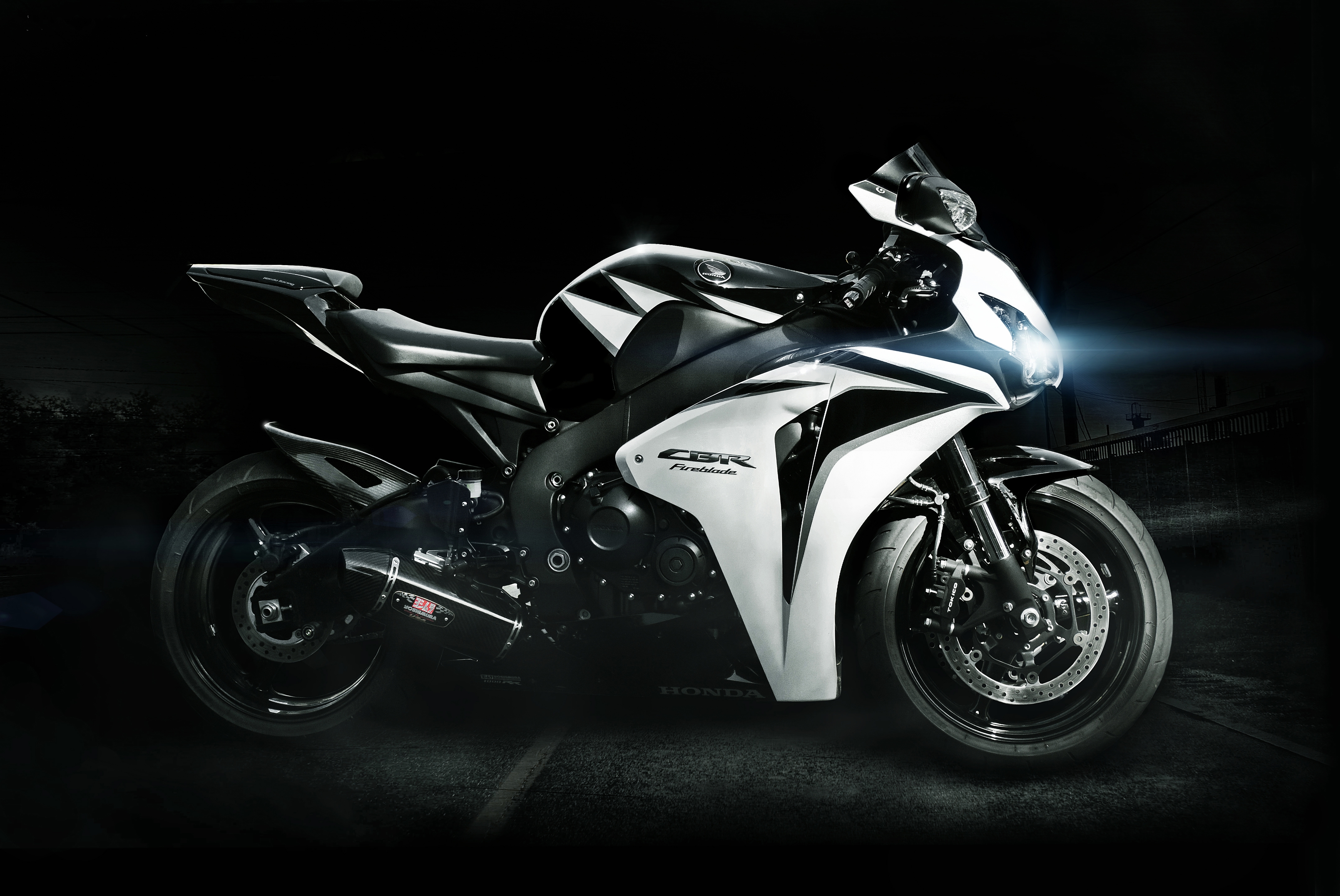 A black and white motorcycle from Honda
