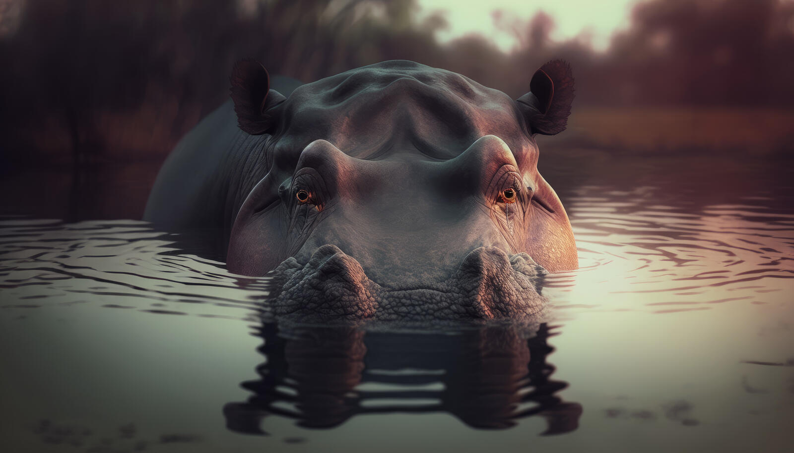 Free photo Hippo in the water