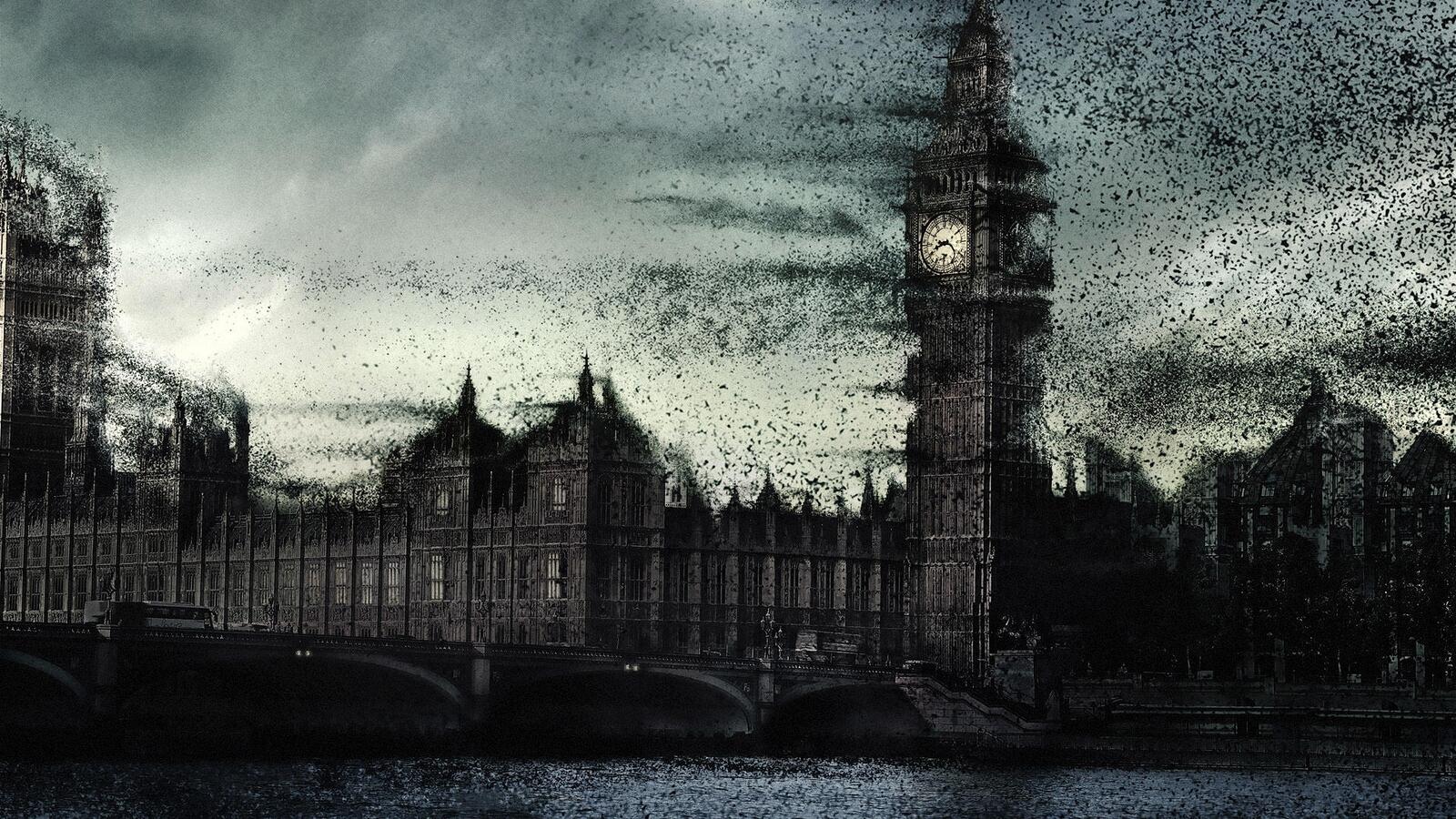 Бесплатное фото Время уничтожает Лондон