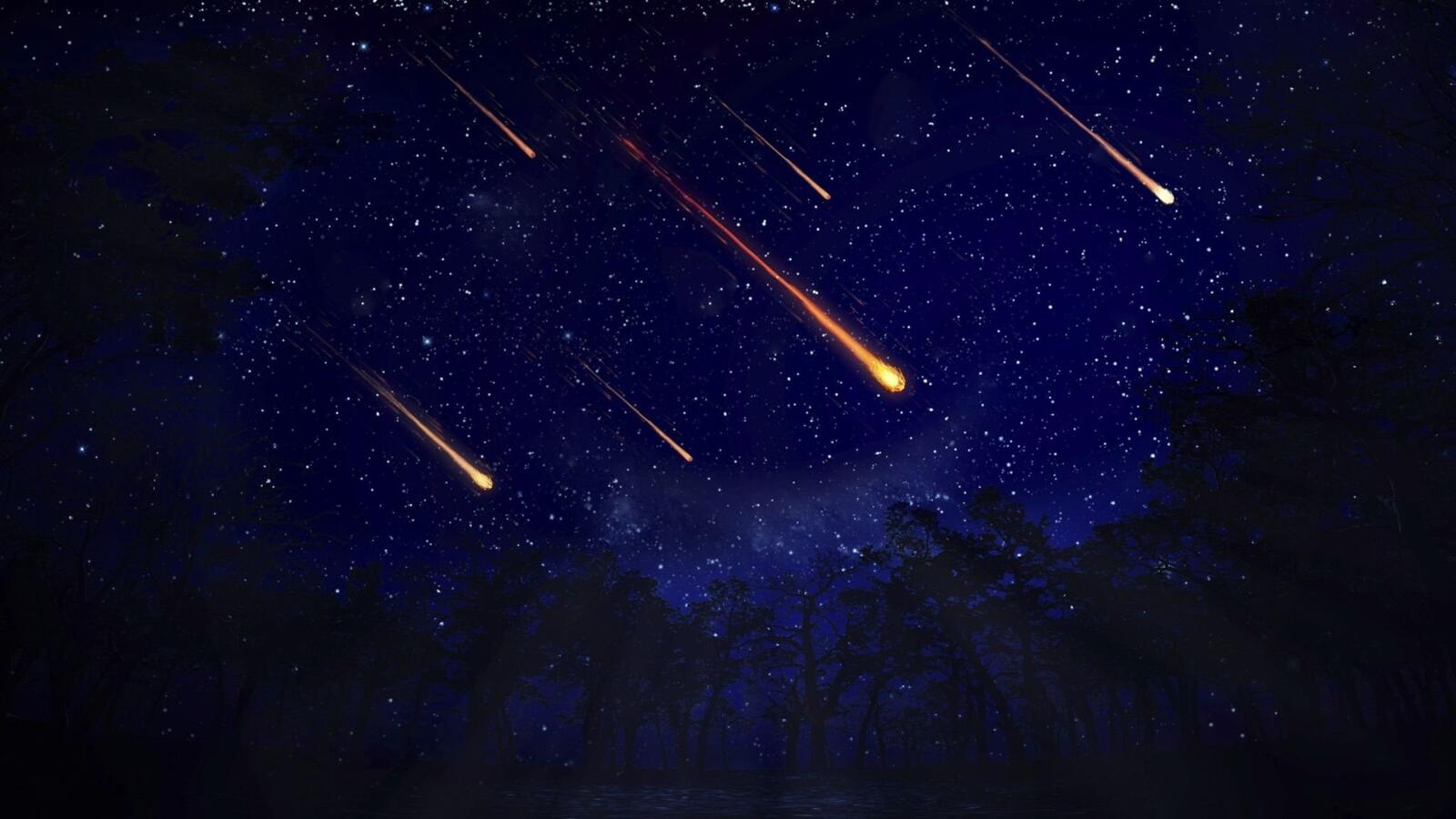 Бесплатное фото Падающие метеориты