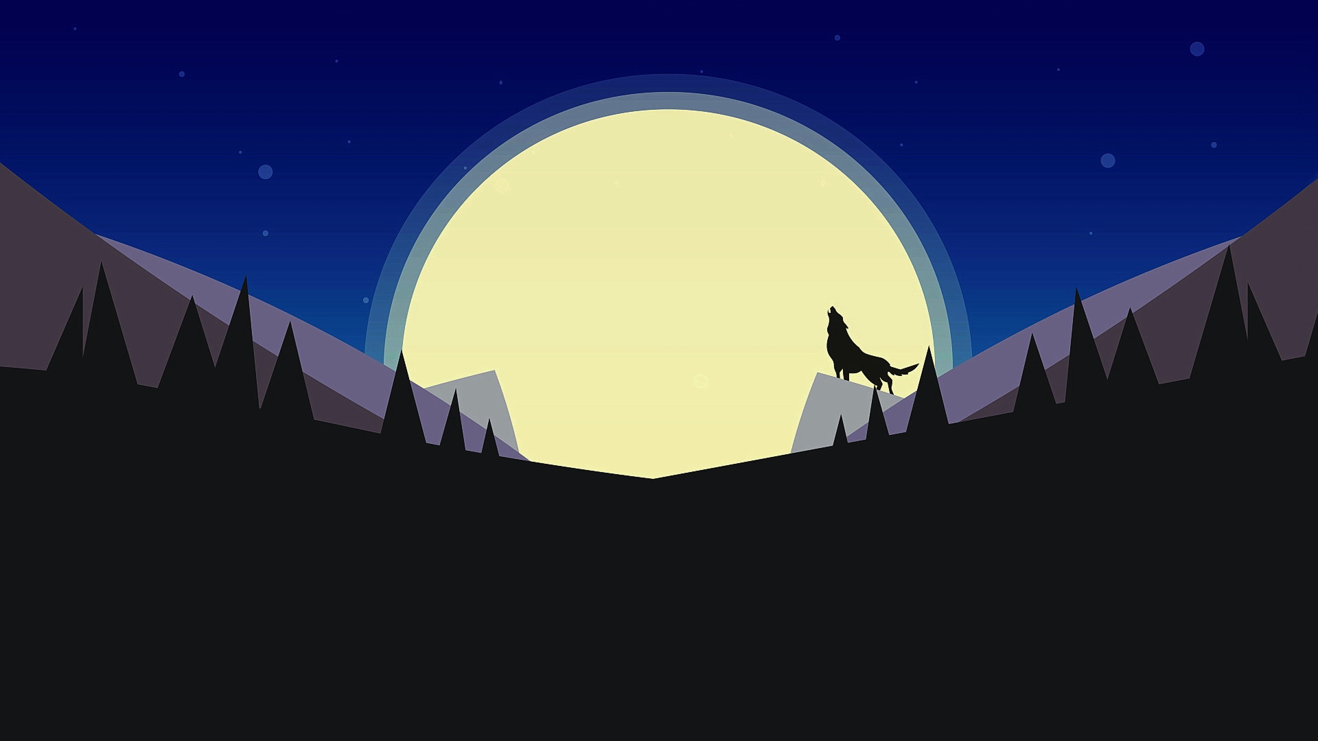 Фото бесплатно рисунок, луна, волк