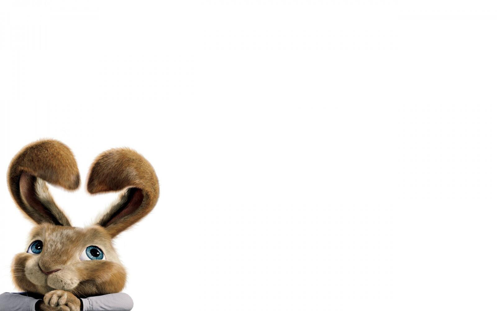 Free photo Toy long-eared bunny on white background