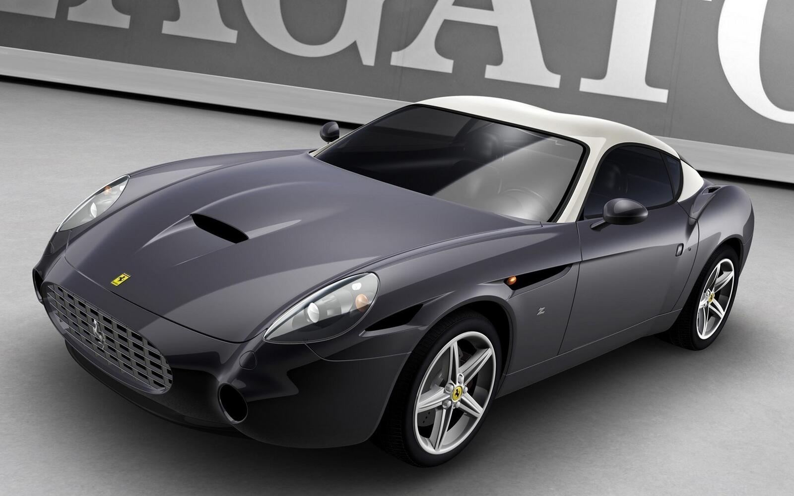 Бесплатное фото Ferrari 62 scaglietti серого цвета