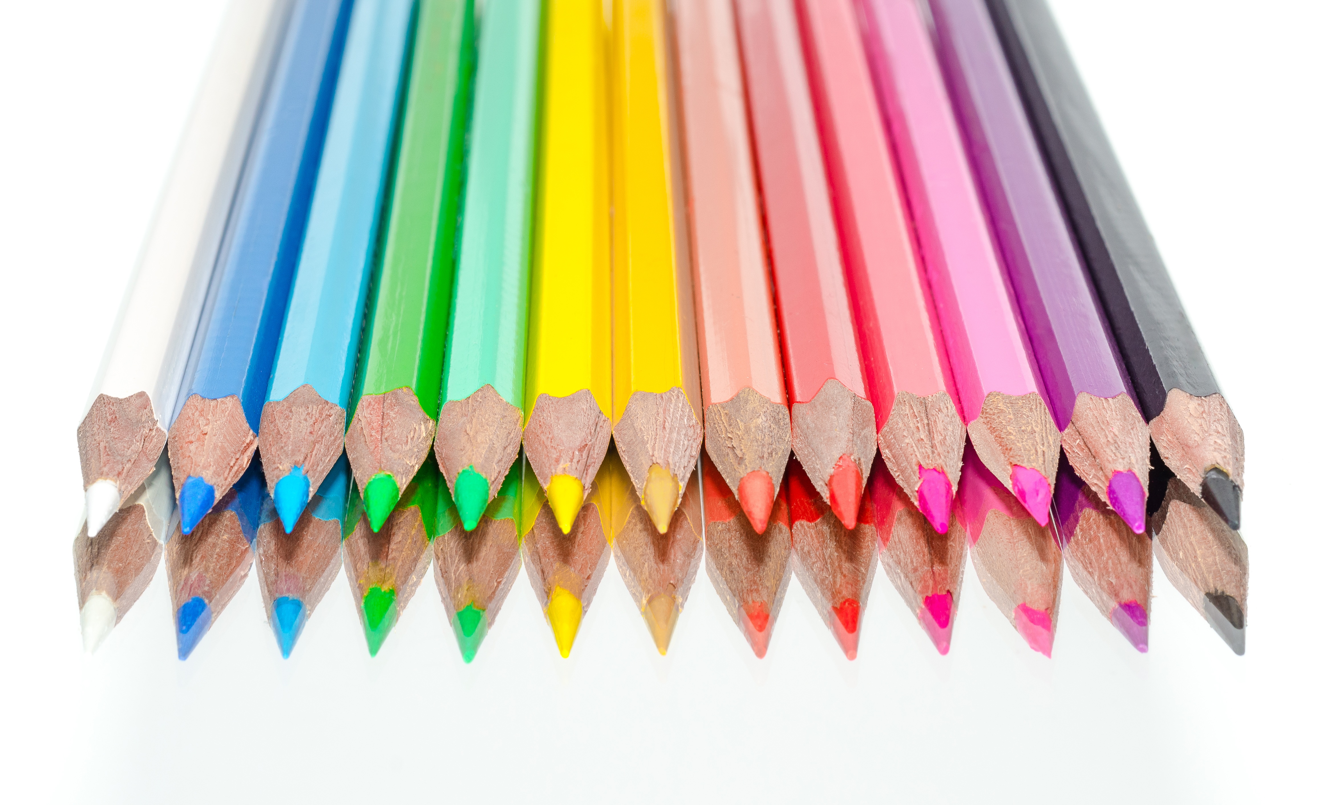 Free photo Multicolored wooden pencils