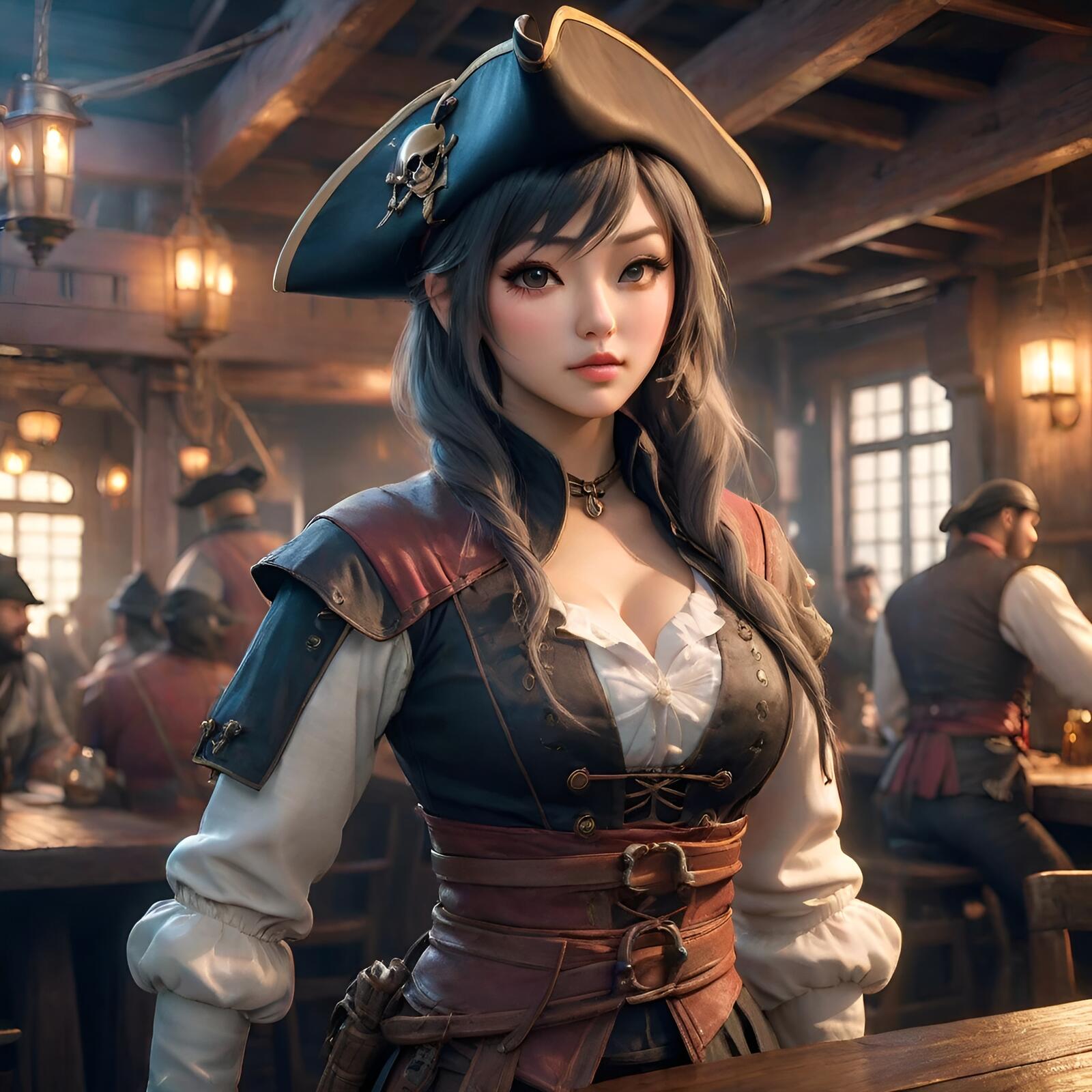 Free photo Asian girl pirate