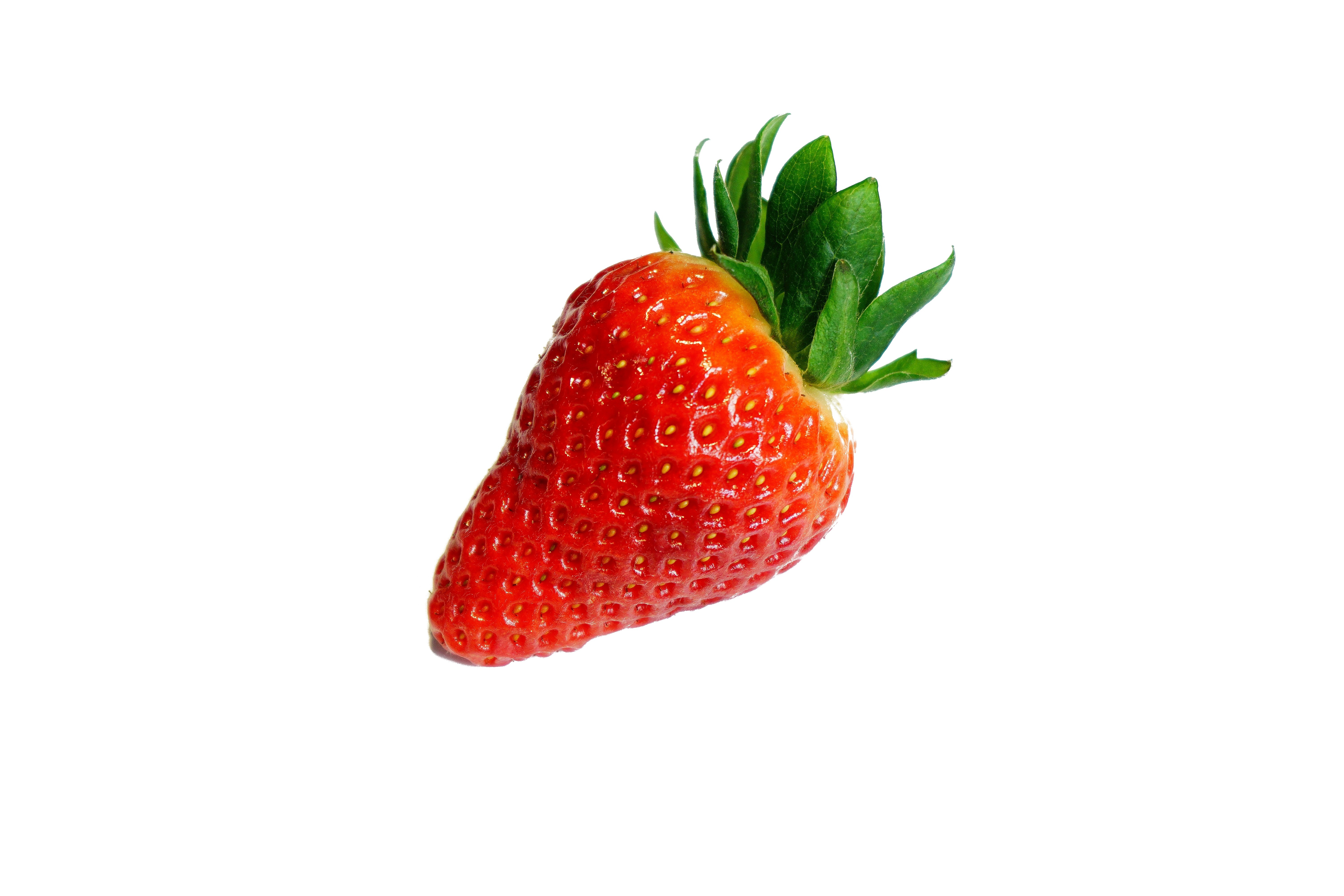 白色背景上的甜草莓