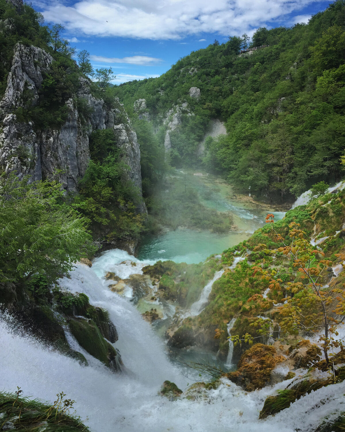 A river with rapids in a gorge of mountains