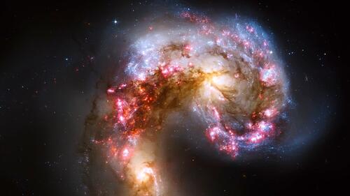 Wallpaper of a swirling space nebula