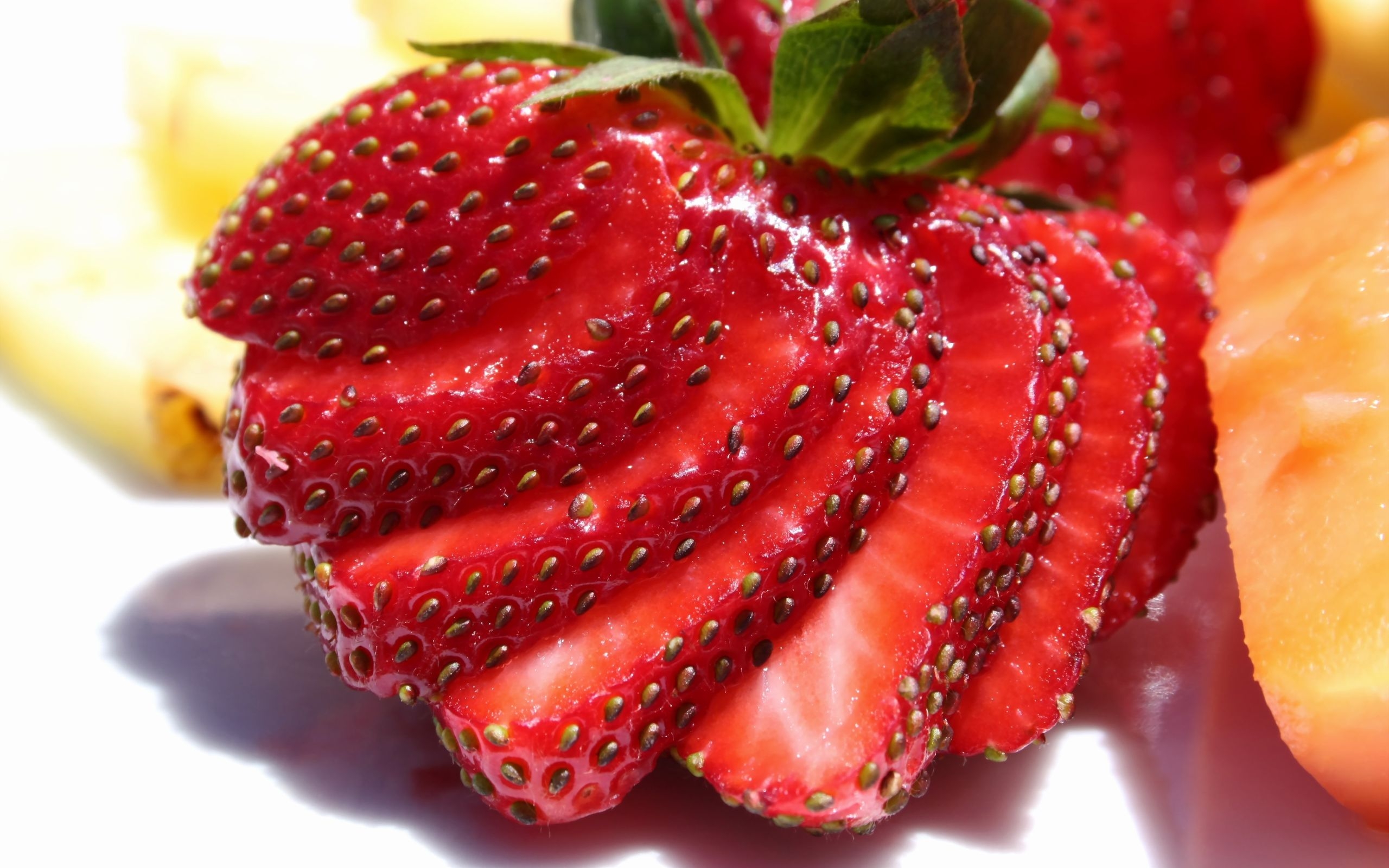 Beautifully sliced strawberries