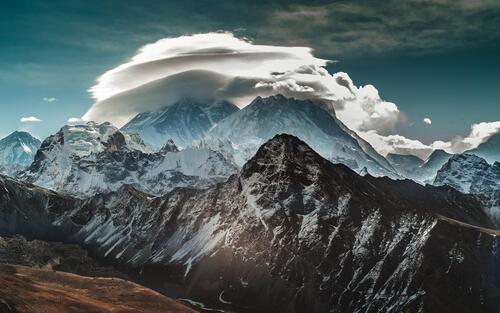 The Himalayan Mountains in a beautiful landscape