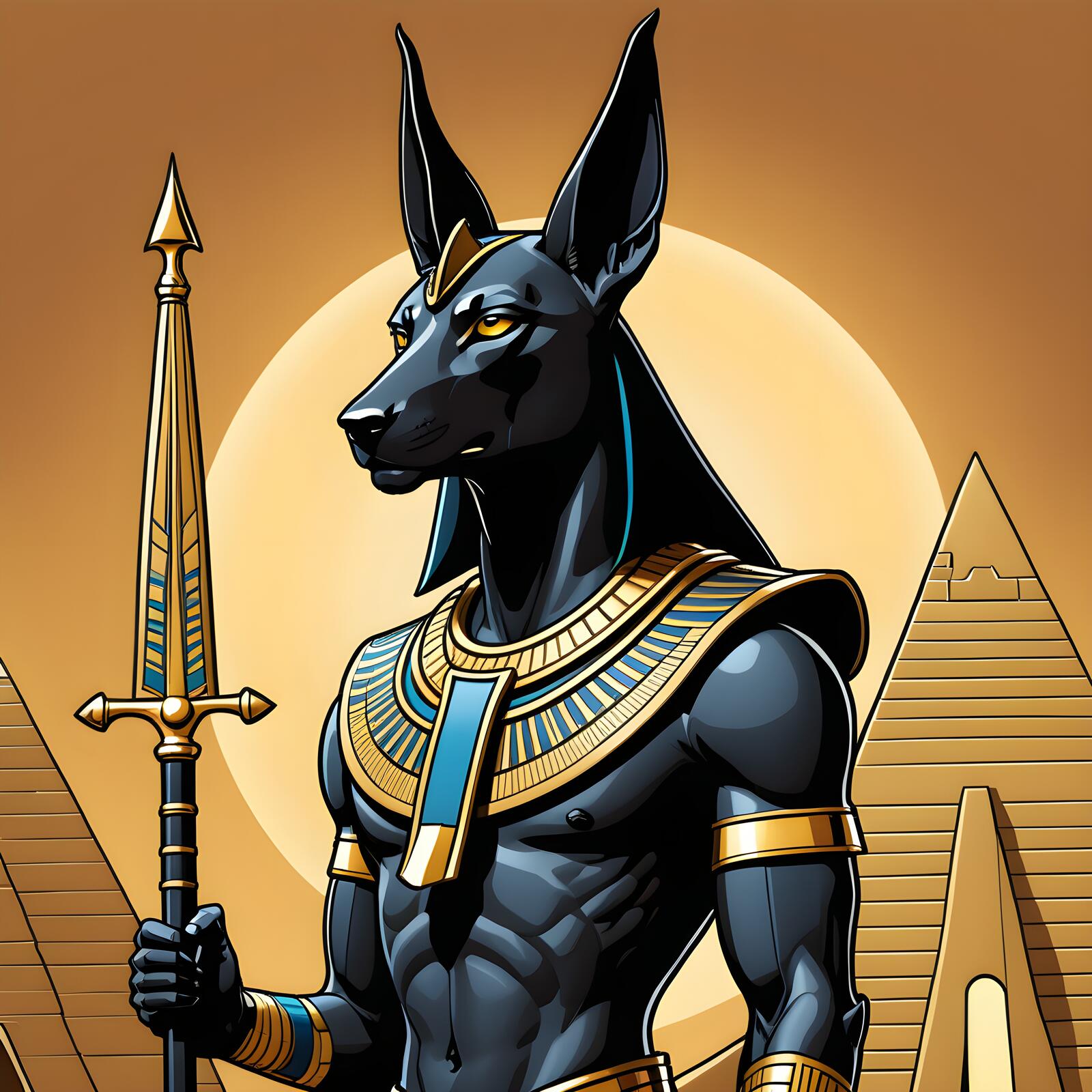 Free photo Anubis with a spear