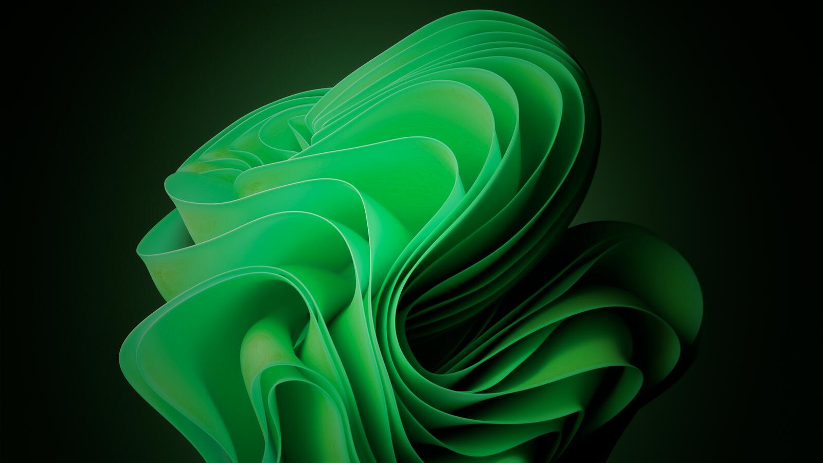 Free photo Green waves on a dark background