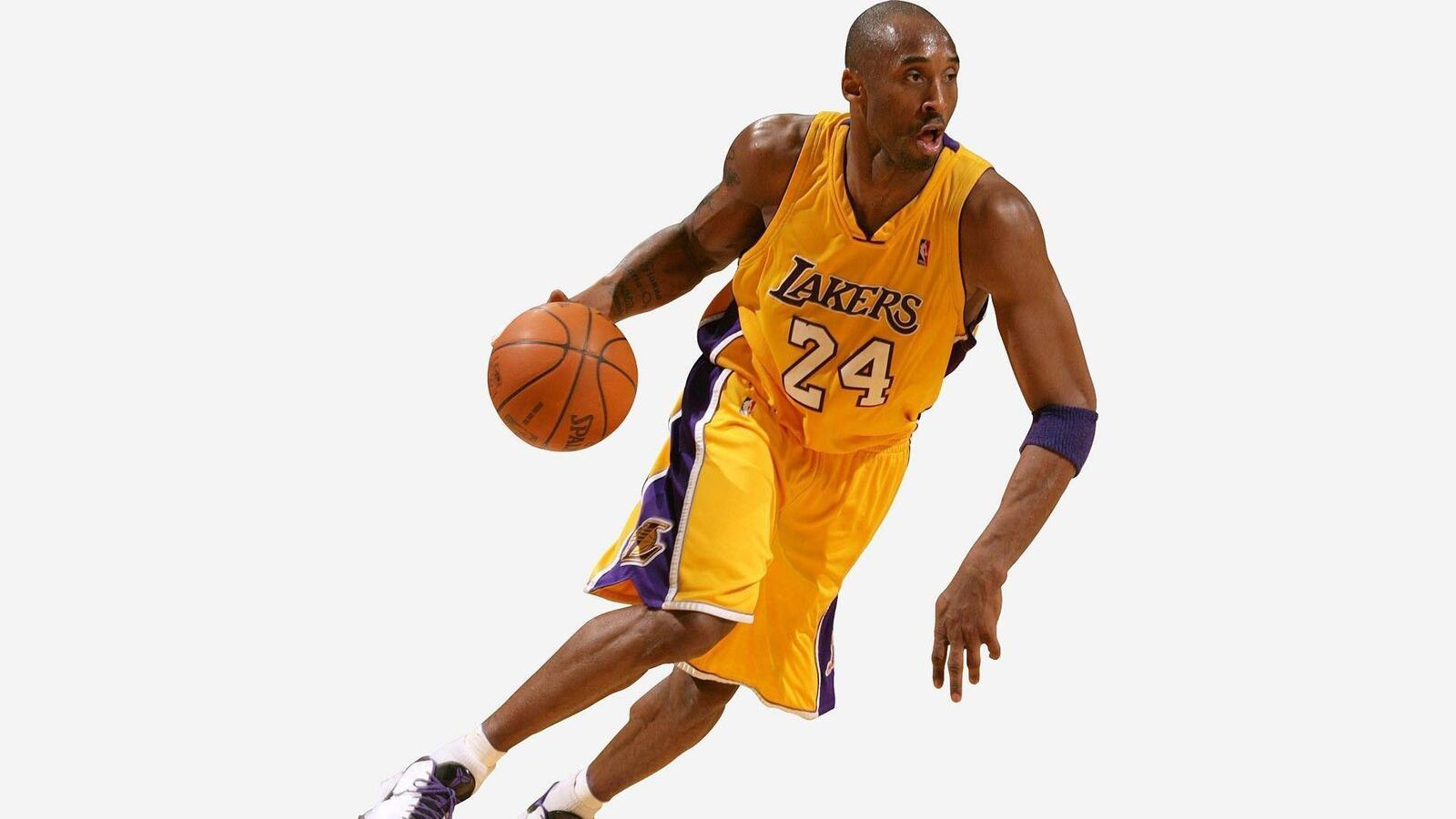 Free photo Kobe Bryant with a basketball.