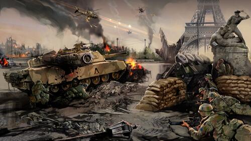 Война с танками в париже