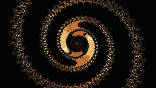 Golden spiral fractal on black background